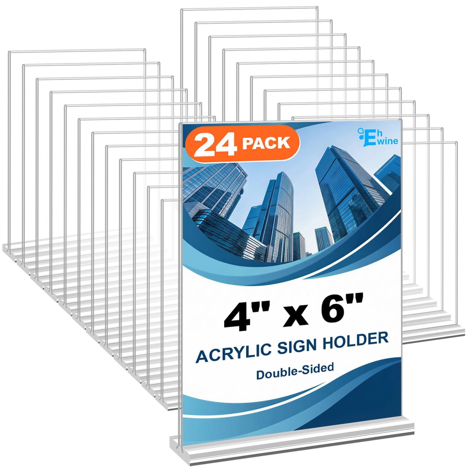 Support papier bureau acrylique transparent 10x15 cm avec cadre photo pour signalétique