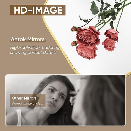 Miniatura 9 de Antok Espejo de longitud completa, espejo de pie de 81 x 41 pulgadas, espejo grande de pie en forma de arco, espejo de cuerpo completo con soporte