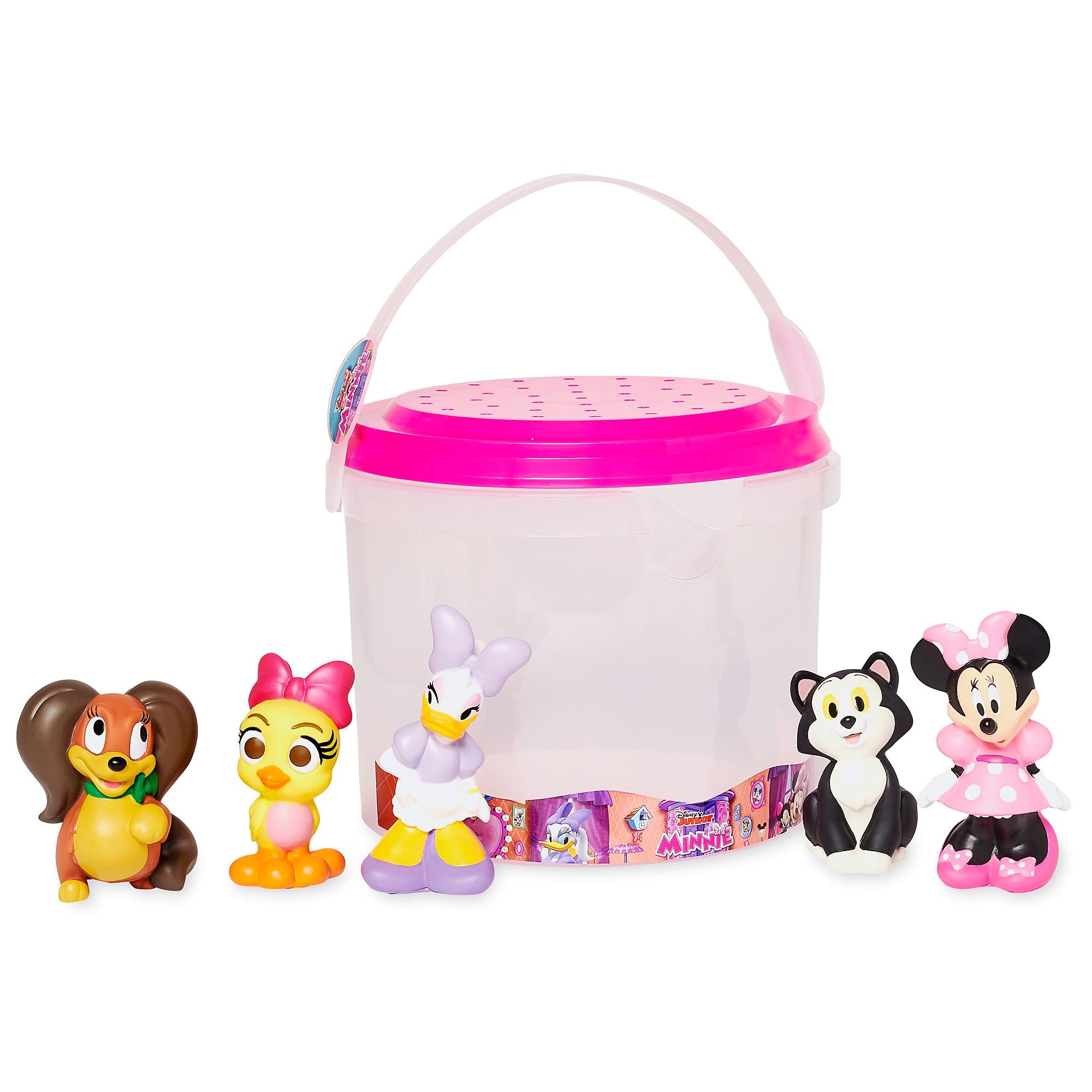 Disney Store Offizielles Minnie Maus Badespielzeugset für Kinder, 6-teilig, Wasserspielzeug-Set mit Minnie, Daisy, Klarabella, Figaro, Fifi und Cuckoo Loca in Tragetasche – Geeignet ab 3 Jahren