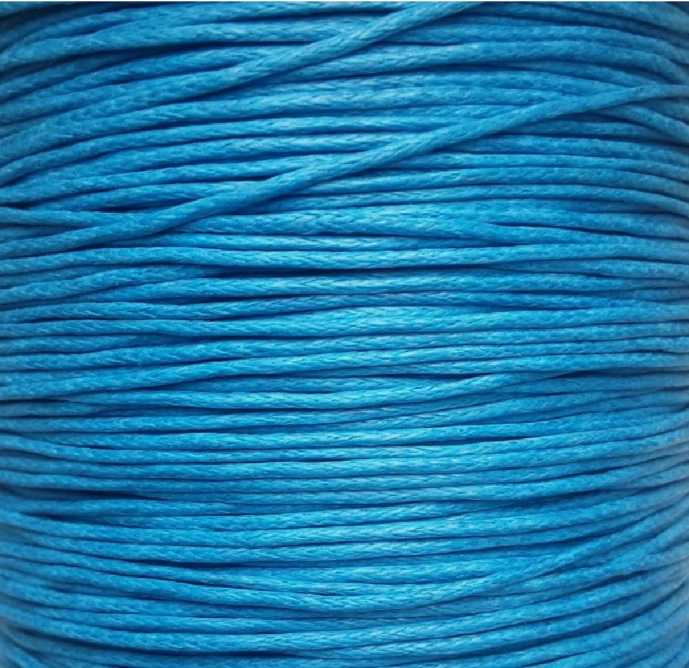 Mart-Mon 24. Aqua Blue Cotton Waxed 100% Natural 1Mm 30M / 30 Colours Jewellery Making & Bracelet Necklace Craft, Decorating Stringing (24. Aqua Blue)