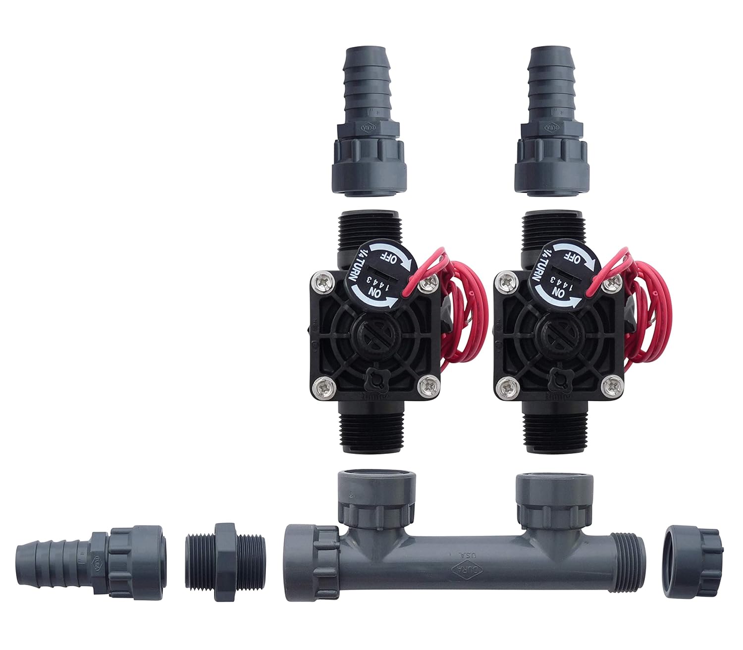 Hunter PGV101-MM 2 Zone Dura Manifold Valve Kit with Flow Control - Barb PGV101MM (2 Zone)