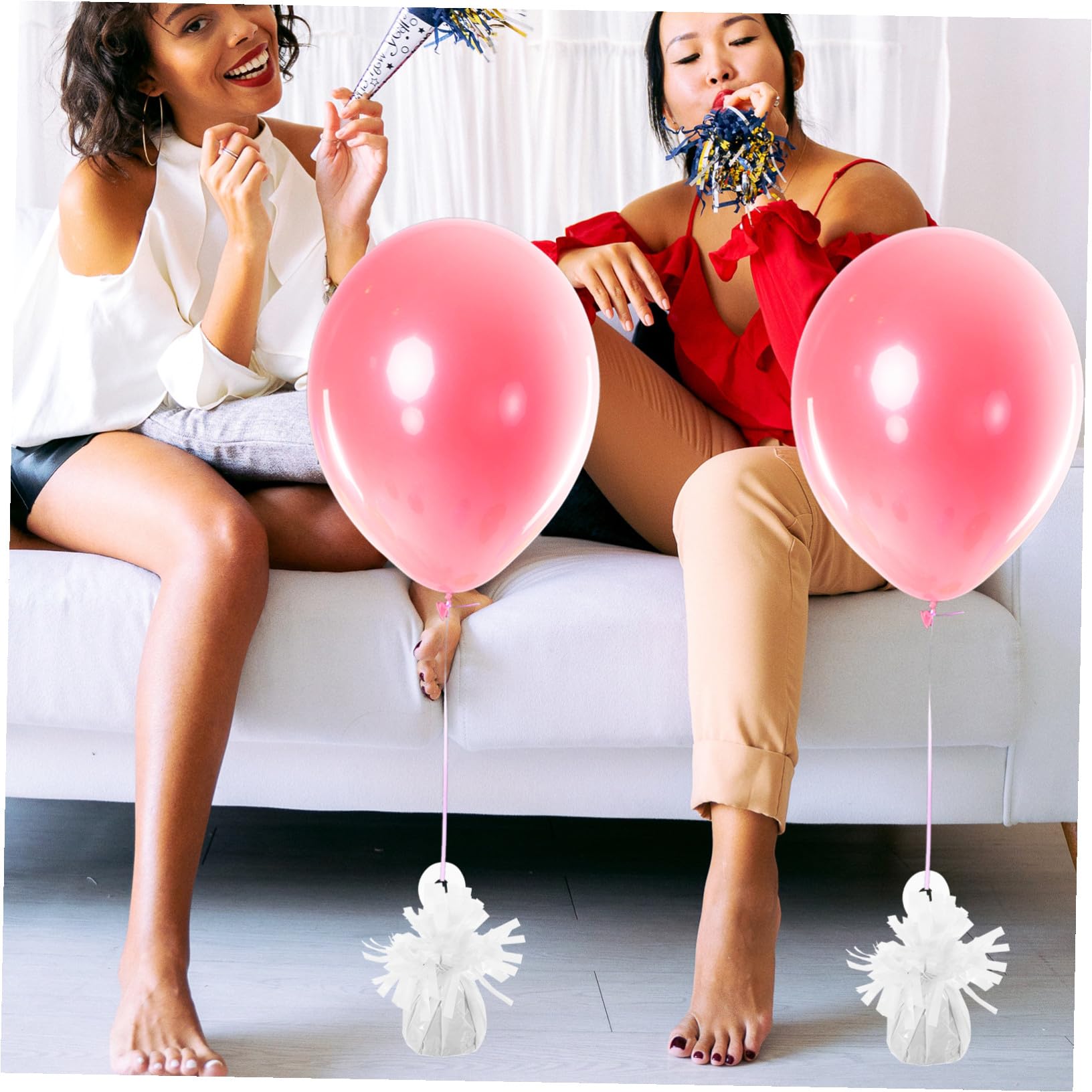 Pesini per Palloncini 6 Pezzi Blocchi in Pvc e Cemento | Palloncini in Lattice ed Elio, Facile da Usare, per Eventi e Festività
