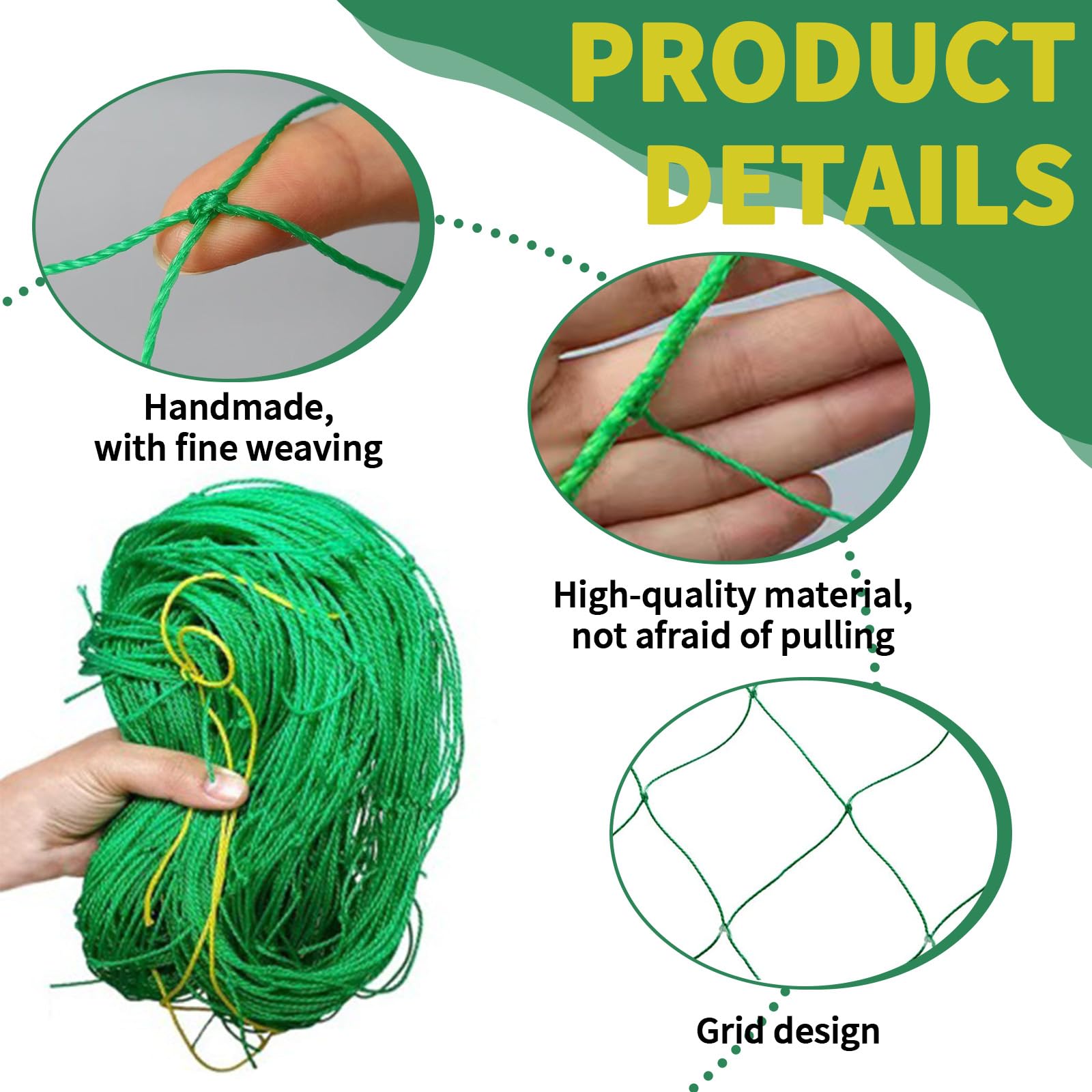 SHUOHONG Treillis Plante Grimpante Exterieur, Treillis Pour Plantes Grimpantes, Filet Tuteur Vert Avec Grande Maille, 3.6 X 1.8m, Pour Concombres, Vignes, Fruits Et LéGumes, Pois De Culture