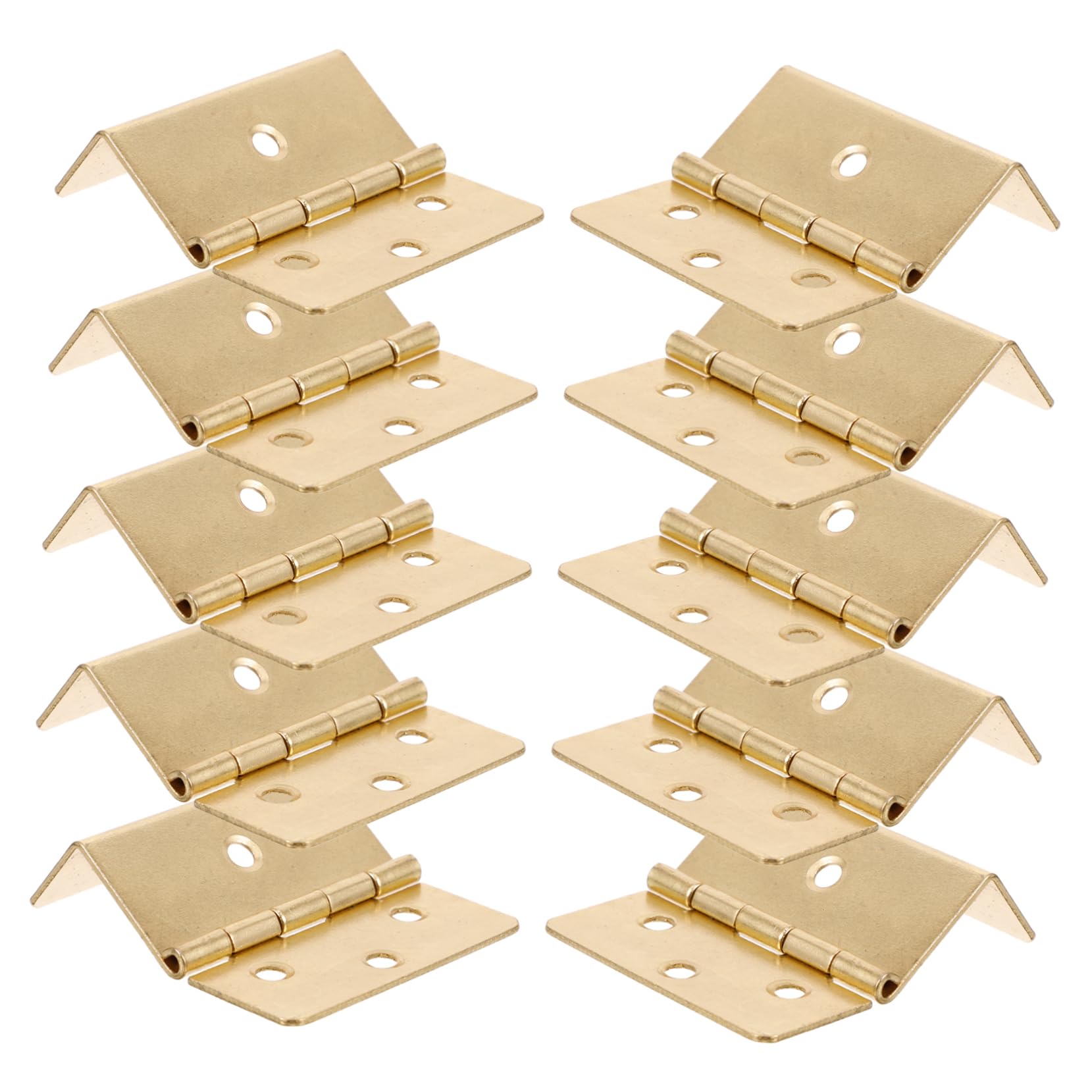 POPETPOP 5 Set Cerniera Tripla Cerniera Della Porta Dell'armadio Cerniere Per Mobili in Metallo Cerniere Per Legno Minuscole in Metallo Ferro Da Stiro D'oro 10 Pezzi * 5