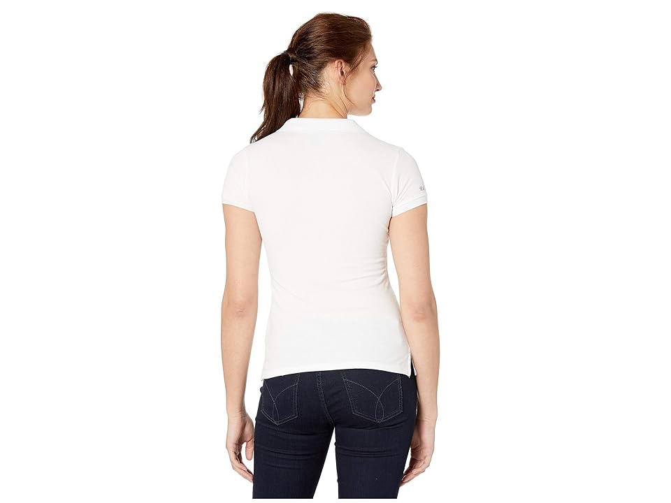 

U.S. POLO ASSN. Solid Pique Polo Shirt (Fresh White/Blue Hawaii) Women's Clothing