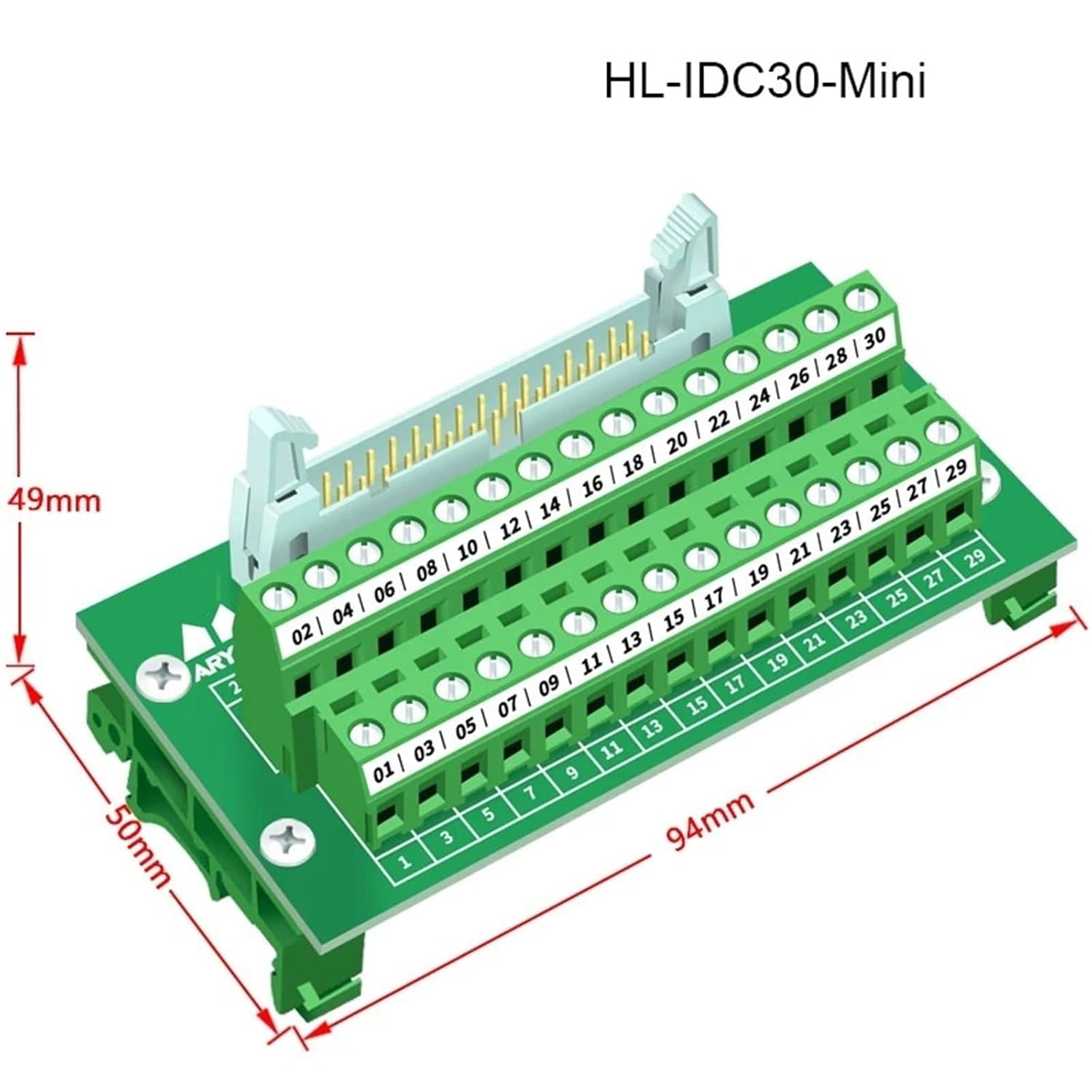 Terminal Block for PLC Industrial Grade Cable for IDC30 Terminal Block Module FC30P IO Wire IDC30 in Out Signal Cable(HL-IDC30-IO-1M)