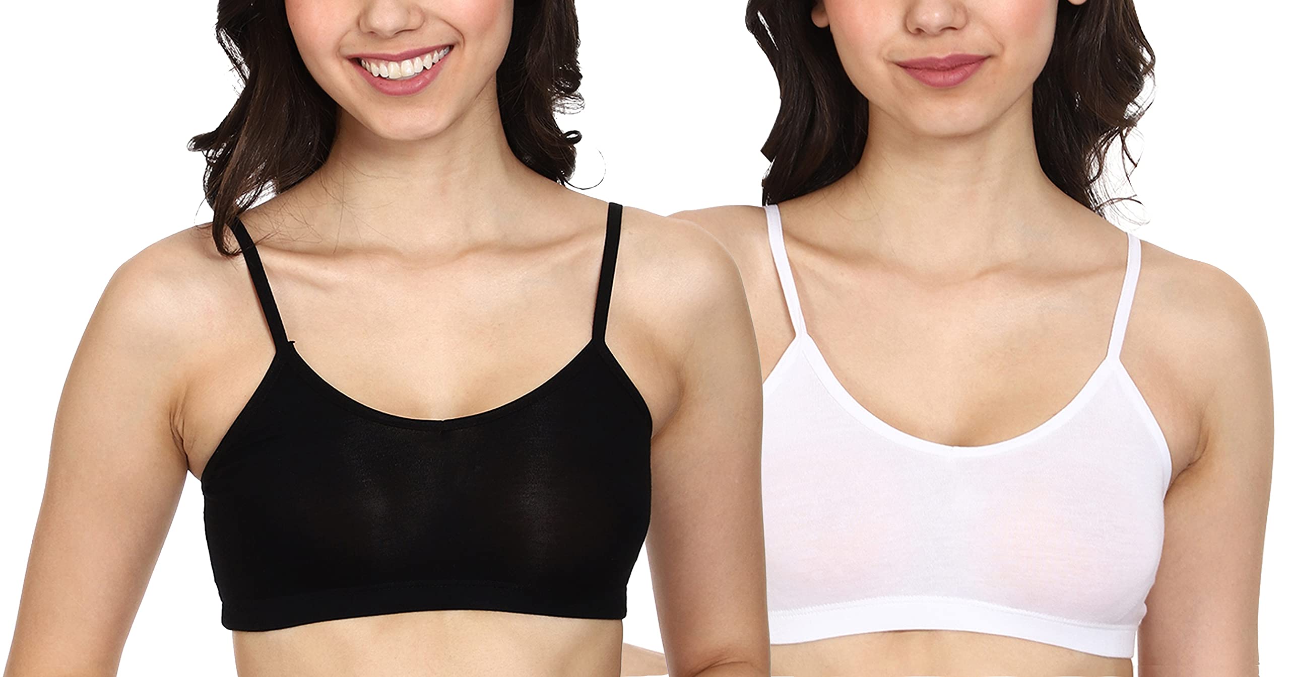 Pipal Womens Cotton Non-Wired Non-Padded Thinlace Everyday Sports Bra (Pack of 2)