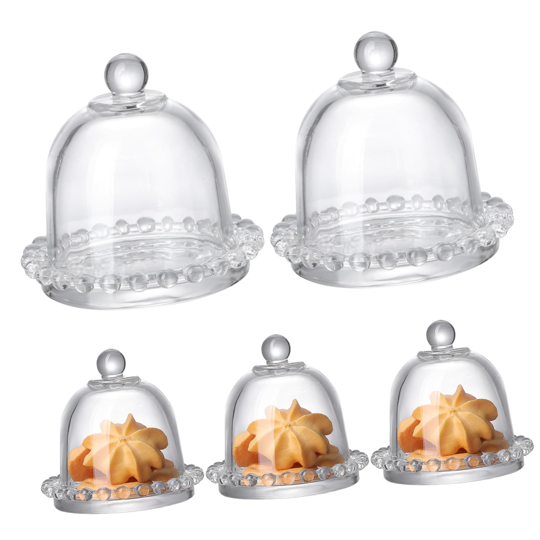 Mikikit 5 piezas de Frutas Transparente de Tapa Protectora para Pasteles y Postres para Exposición Cocina y Repostería