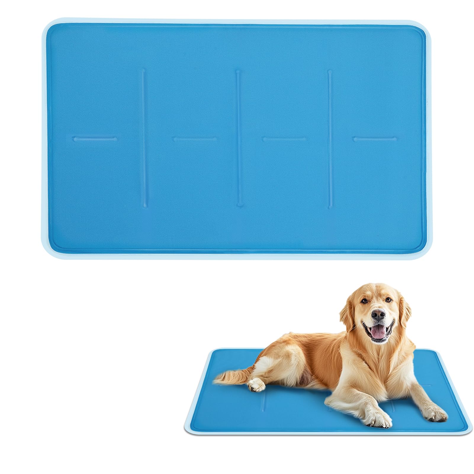 Bamda Dog Cooling Mat 90 x 50cm, GRS Certified- Upgrade Materials- Non-Toxic Solid Gel