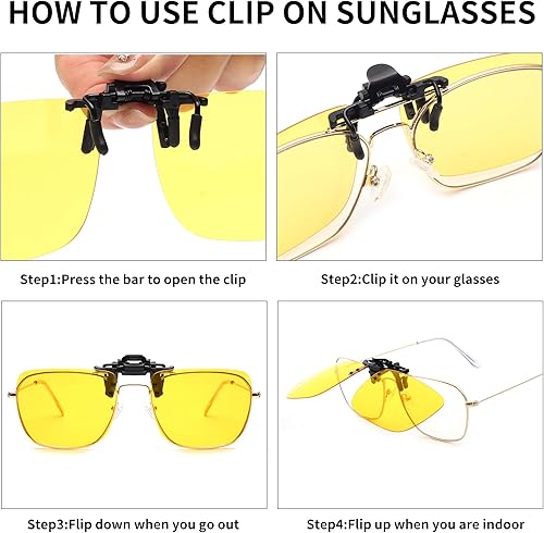 Miniatura 5 de JM Lentes de sol polarizados con clip sin marco para lentes graduados