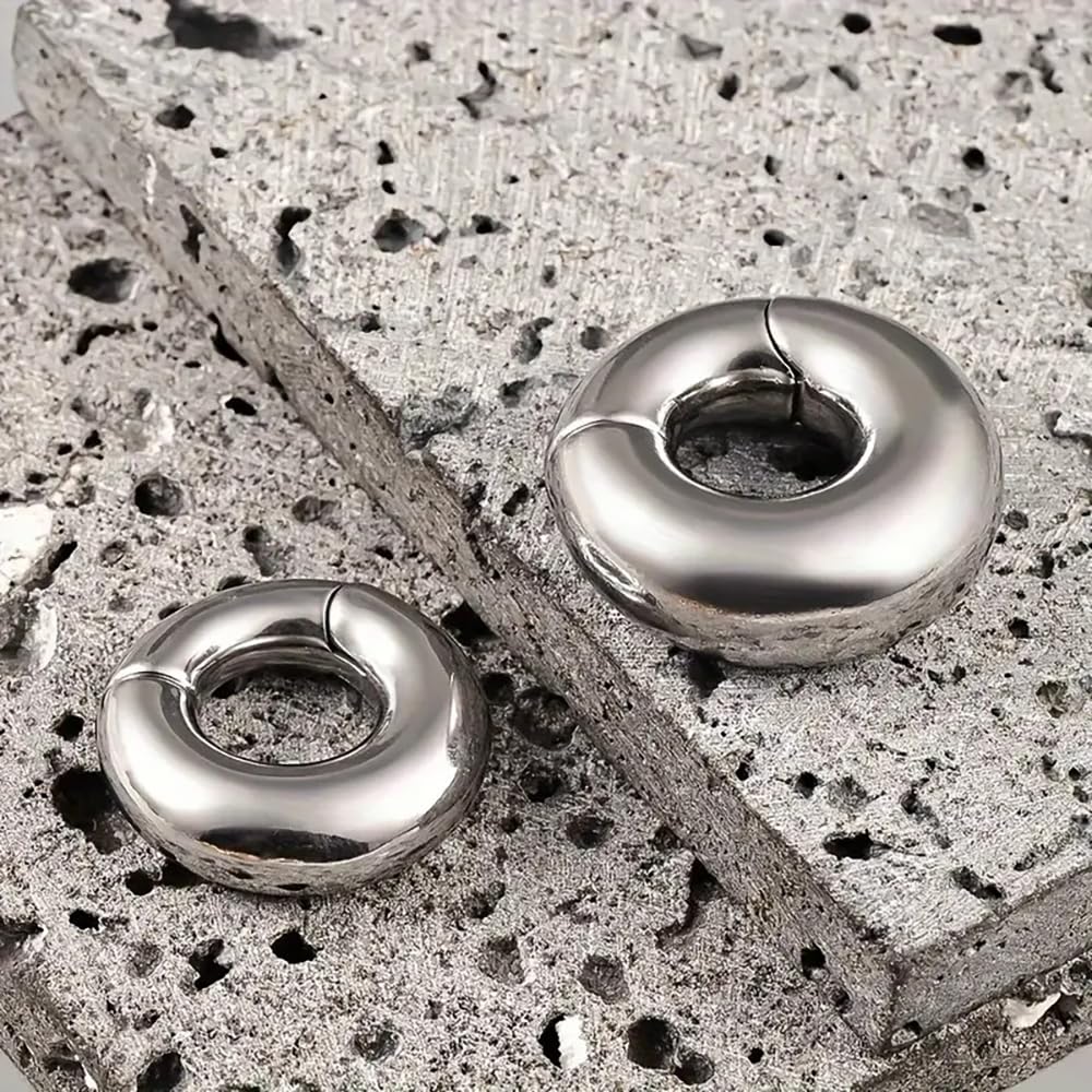 Vankula Pesi per lobi Peso Lobo Orecchie ear dilatatori weights in Acciaio inossidabile Cerchio pesante piercing espansori Gioielli Uomo Donna 6mm 8mm Nero Argento Oro