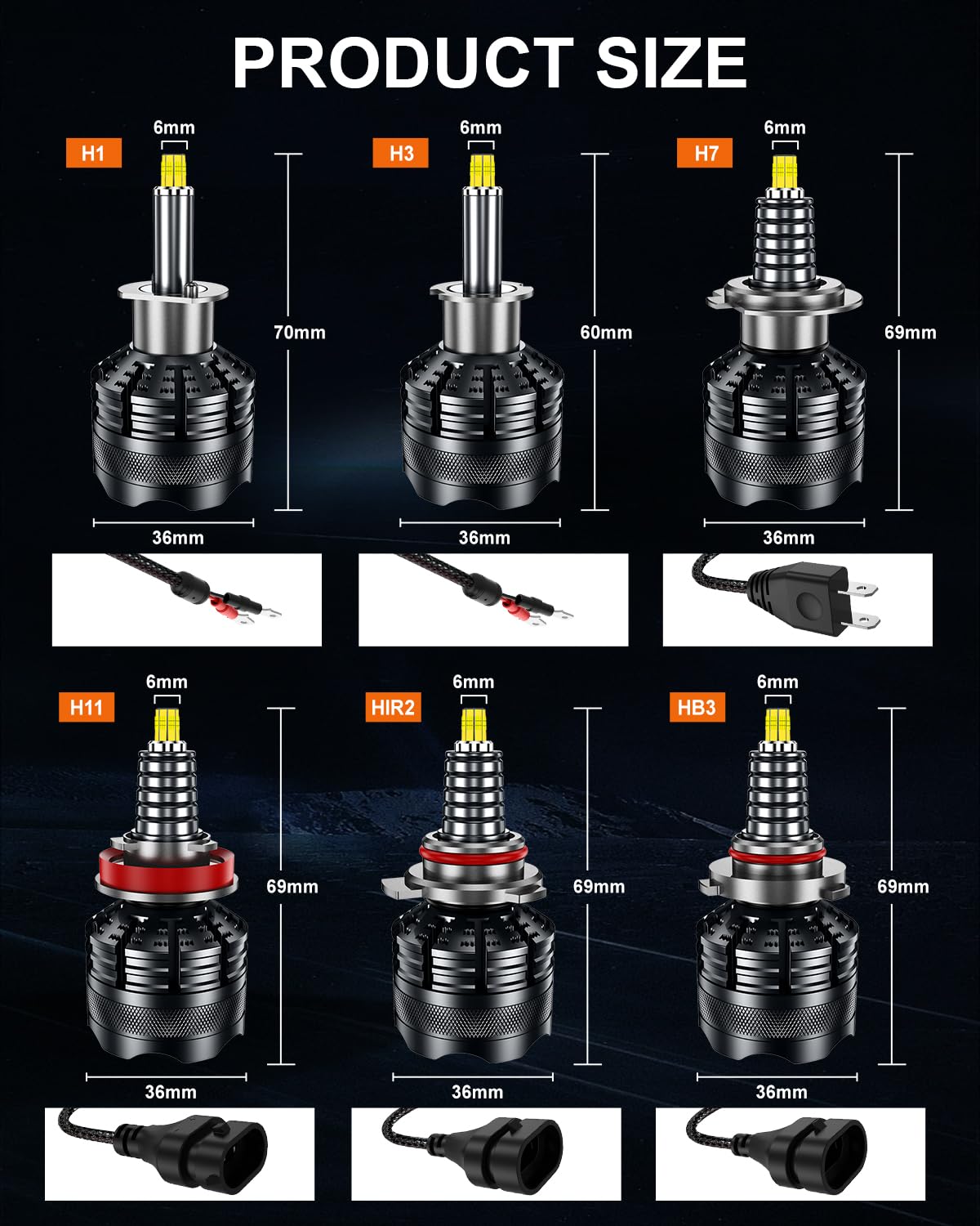 HB3/9005 LED, 360° 96 CSP chip 8 lati 800% più Luminoso Lampadina 30000LM 150W 6500K LED Bianco HB3 per Auto e Moto Che Utilizzano CANBUS Senza Errori, Impermeabile IP68 Plug and Play, 2 Set