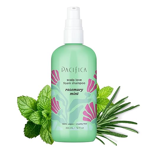 Vista 88 de Pacifica Belleza, champú revitalizante purificador de romero, menta calmante, desintoxica el cuero cabelludo y el cabello de la acumulación