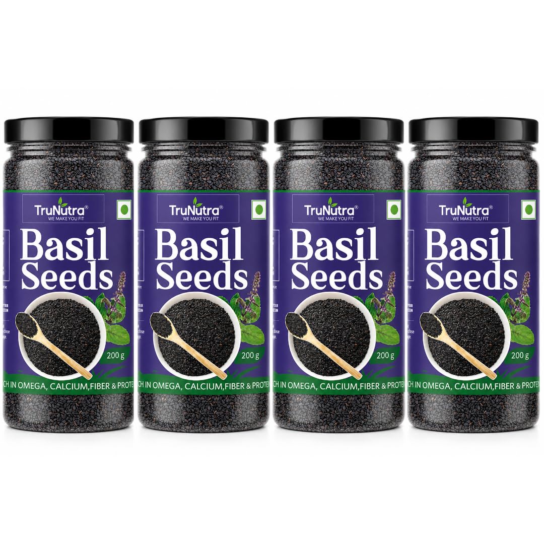 TruNutra Sabja Seeds 200g (Pack of 4) | Premium Basil Seeds for Falooda, Detox Water & Summer Drinks | High Fiber, Omega-3 Rich | Vegan, Gluten Free & Non-GMO-image-26