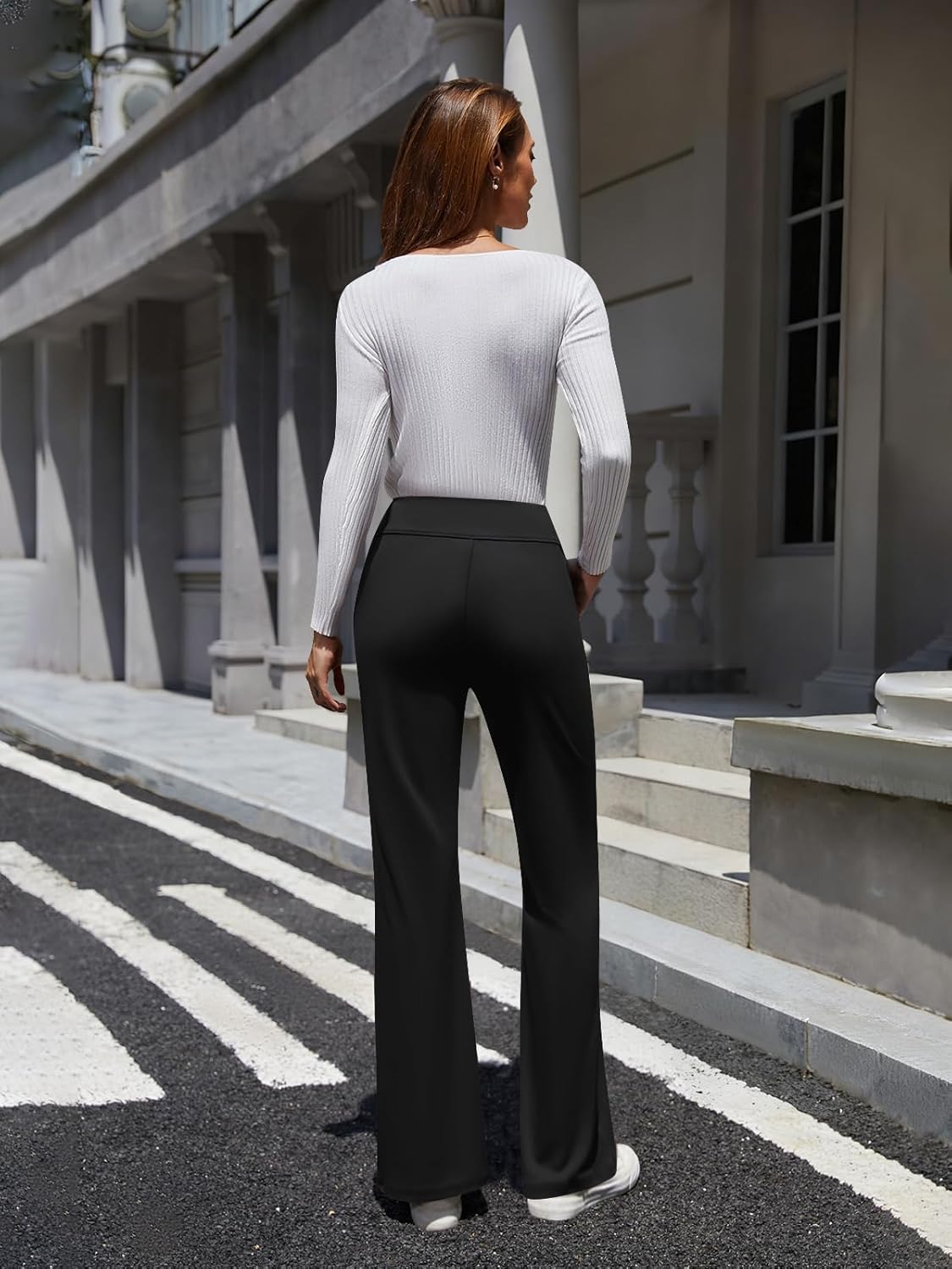 Womens High Waist Dress Pants Business Casual Work Pants Stretchy Bootcut Pull On Slacks Office Trousers with Pockets - Image 3