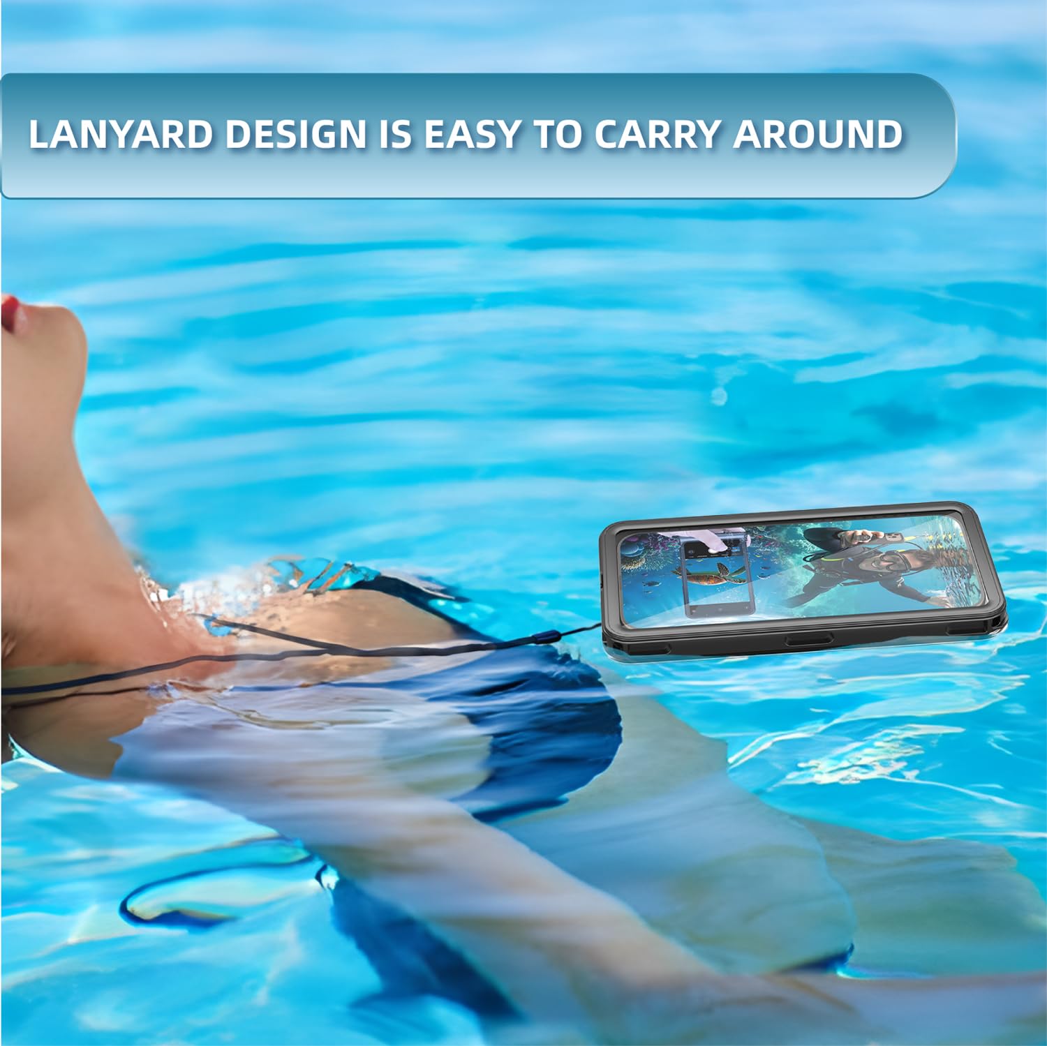 Wasserdichte Handyhülle 6,9 Zoll, IPX8 Unterwasser-Handycase für Schwimmen & Schnorcheln Universell kompatibel mit iPhone 17/16/15/14/13/12 Pro Max, Samsung S26/S25/S24 Ultra, Xiaomi, Google (Schwarz)