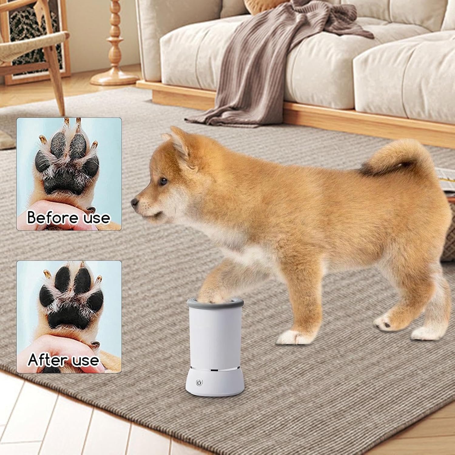 Limpiador Automático De Patas De Perro, Vaso Para Lavar Pies De Mascotas Alimentado Por USB Con Tapa a Prueba De Salpicaduras, Limpieza Profunda De 360° Y Fácil De Desmontar Para Gatos Y Perros