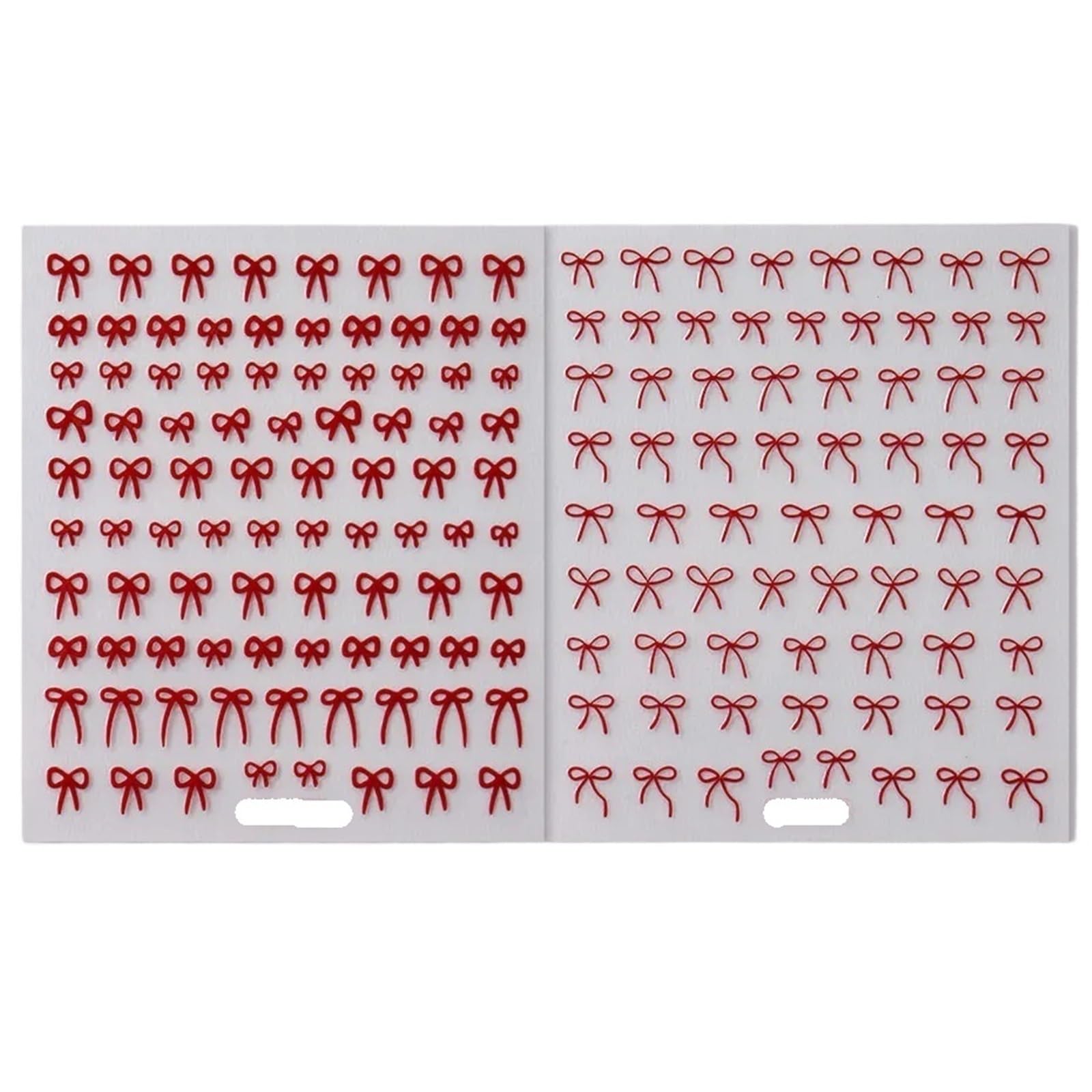 2pcs Cartoon Mini Ribbon Bow Nail Stickers - 3D Red Bowknot Decals for Nail Decor(2)