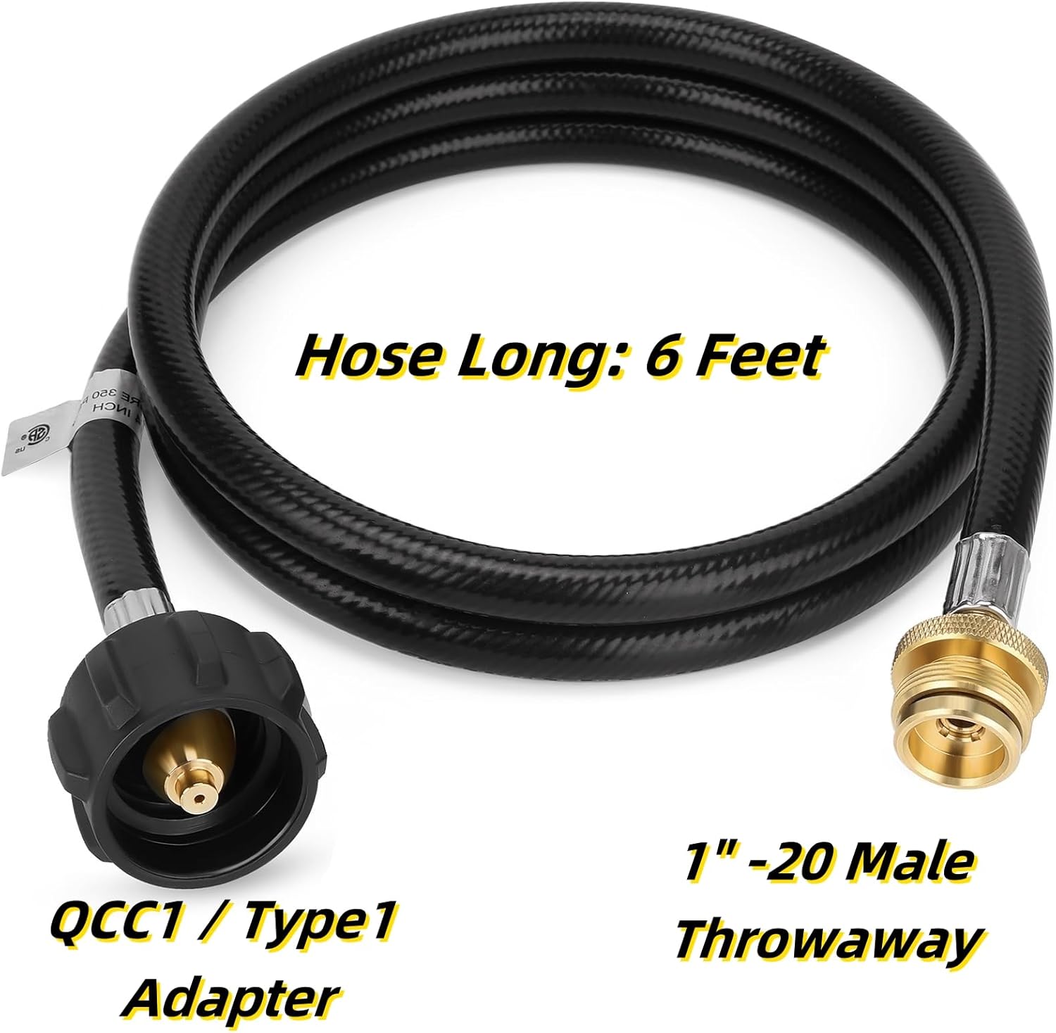 MCAMPAS Propane Hose Adapter with Regulator 6FT - Compatible with Jetboil Genesis 2 Burner Stove & Folding Gas Stoves, 1lb to 20lb Tank Replacement Hose for Propane Tank Connection