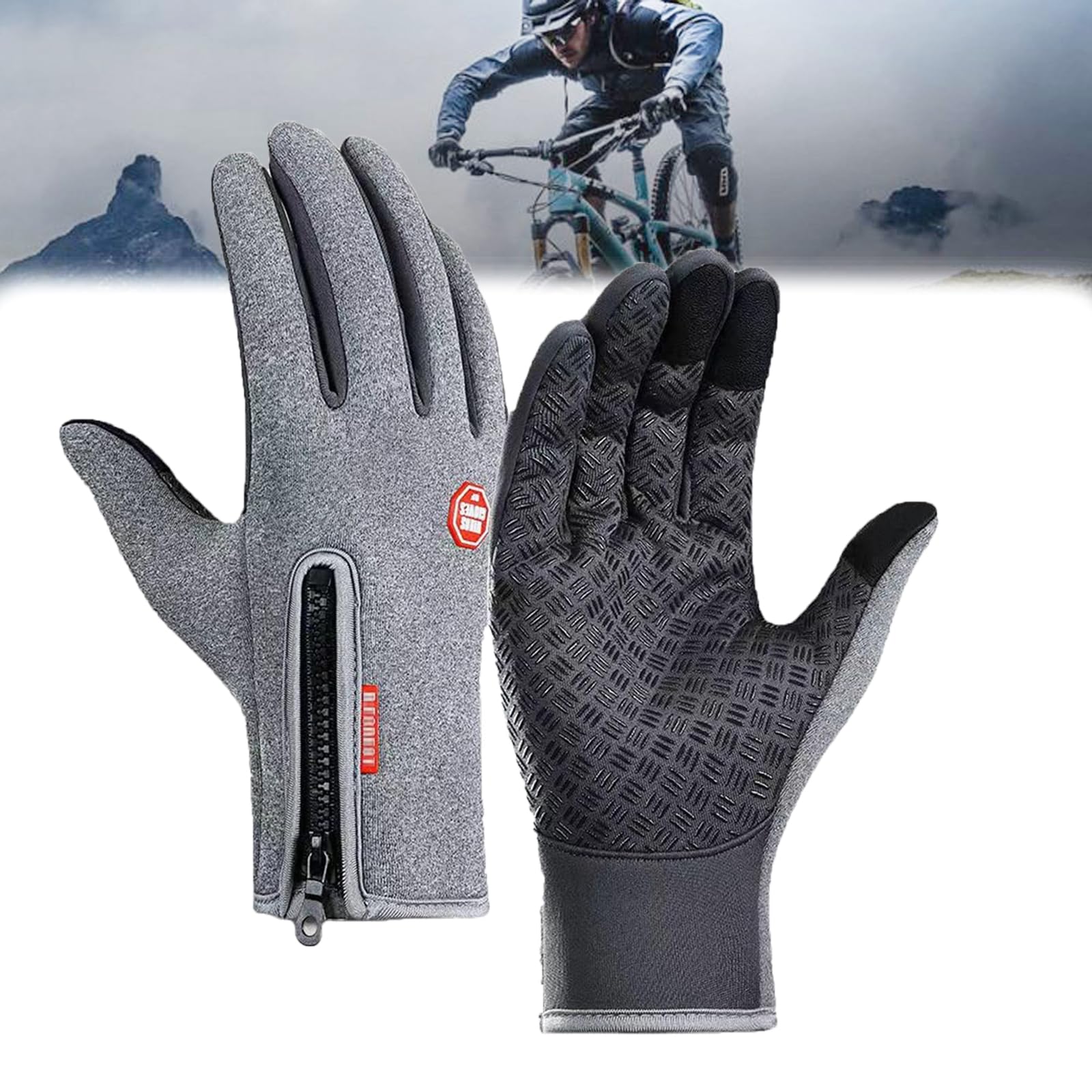 Waterproof &amp; Windproof Thermal Non-Slip Gloves, Outdoor Sports Glove with Touchscreen Fingers