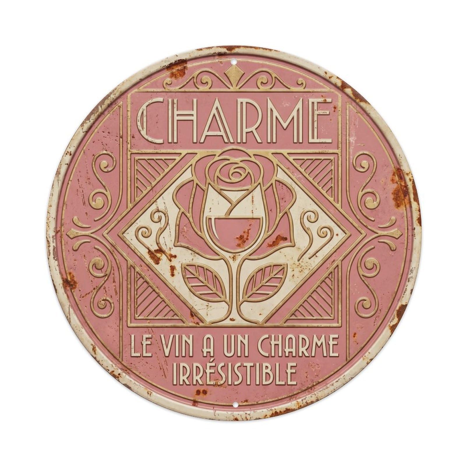 Charm Humorous Bistro Charm Vintage Metal Tin Sign Plaque Wall Decor for Cafe, Club Bar, Office, Garden Metal Poster 8x8Inch