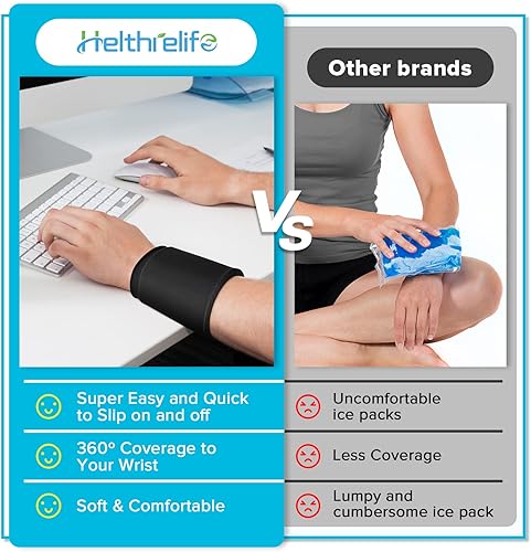 Miniatura 4 de Helthrelife Paquete de hielo para muñeca, terapia caliente y fría, gel de compresión de gel para aliviar el dolor, para artritis reumatoide,