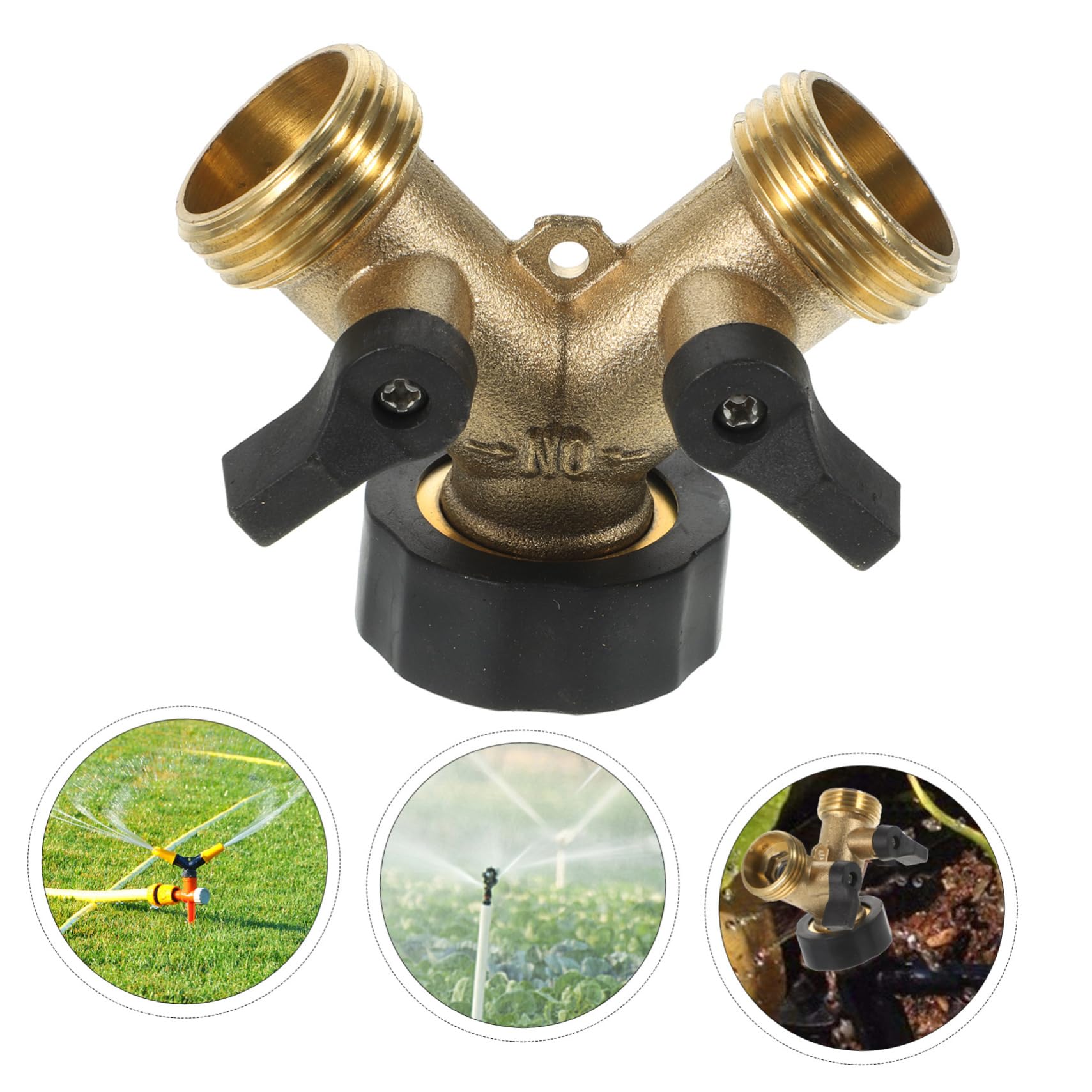 Connettore Rubinetto Flessibile da Giardino Sdoppiatore A Y in Ottone Adattatore per Tubo Flessibile Doppio Divisore per Rubinetto Senza Strumenti