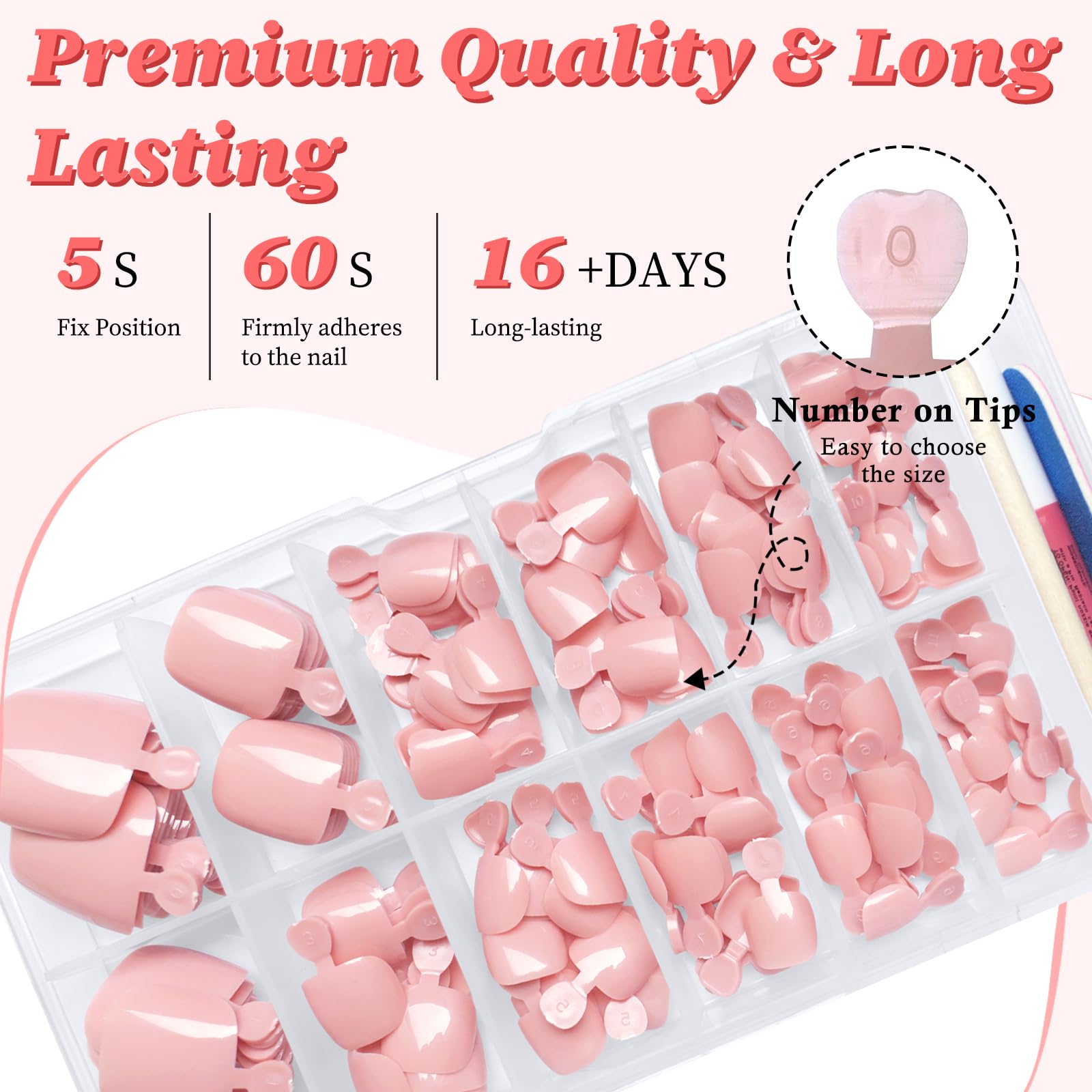 168 uñas postizas a presión para mujer, uñas postizas con pestañas adhesivas, uñas postizas de color marrón nude, uñas acrílicas a presión, uñas postizas cuadradas cortas, uñas postizas