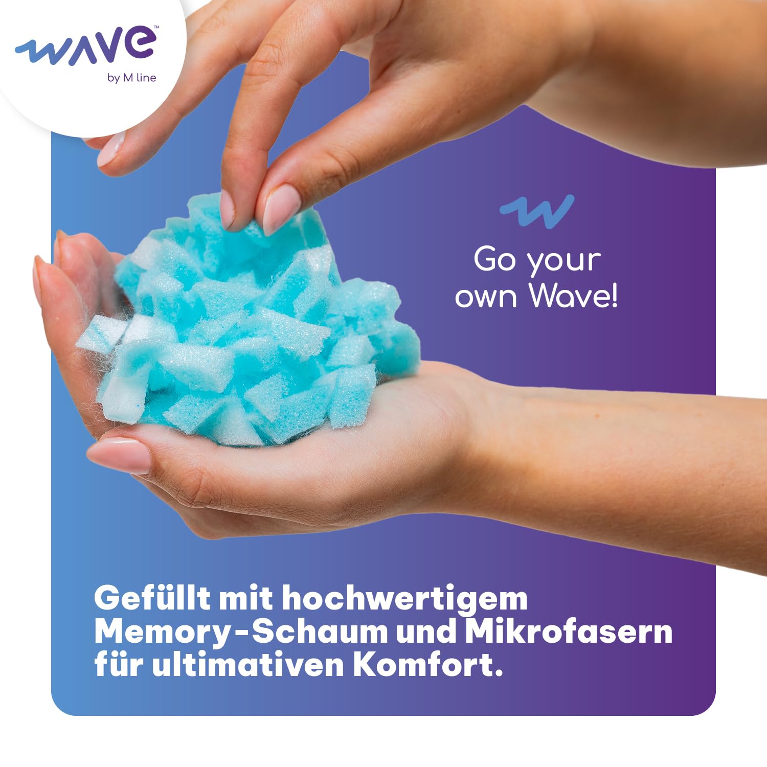 M LINE Höhenverstellbares Memory Foam Kopfkissen 50x70 cm Ergonomisches Stützkissen Seitenschläferkissen Rückenschläferkissen