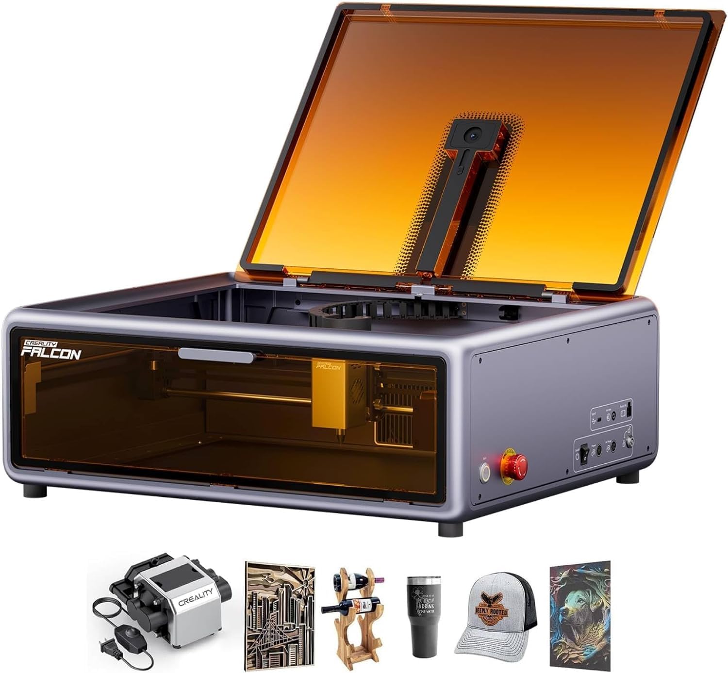 Creality Falcon A1 10W Laser Engraver Machine with HD Camera Positioning, Air Assist, Class 1 Safety Laser for Wood, Metal, Acrylic, Laser Cutter for Beginners