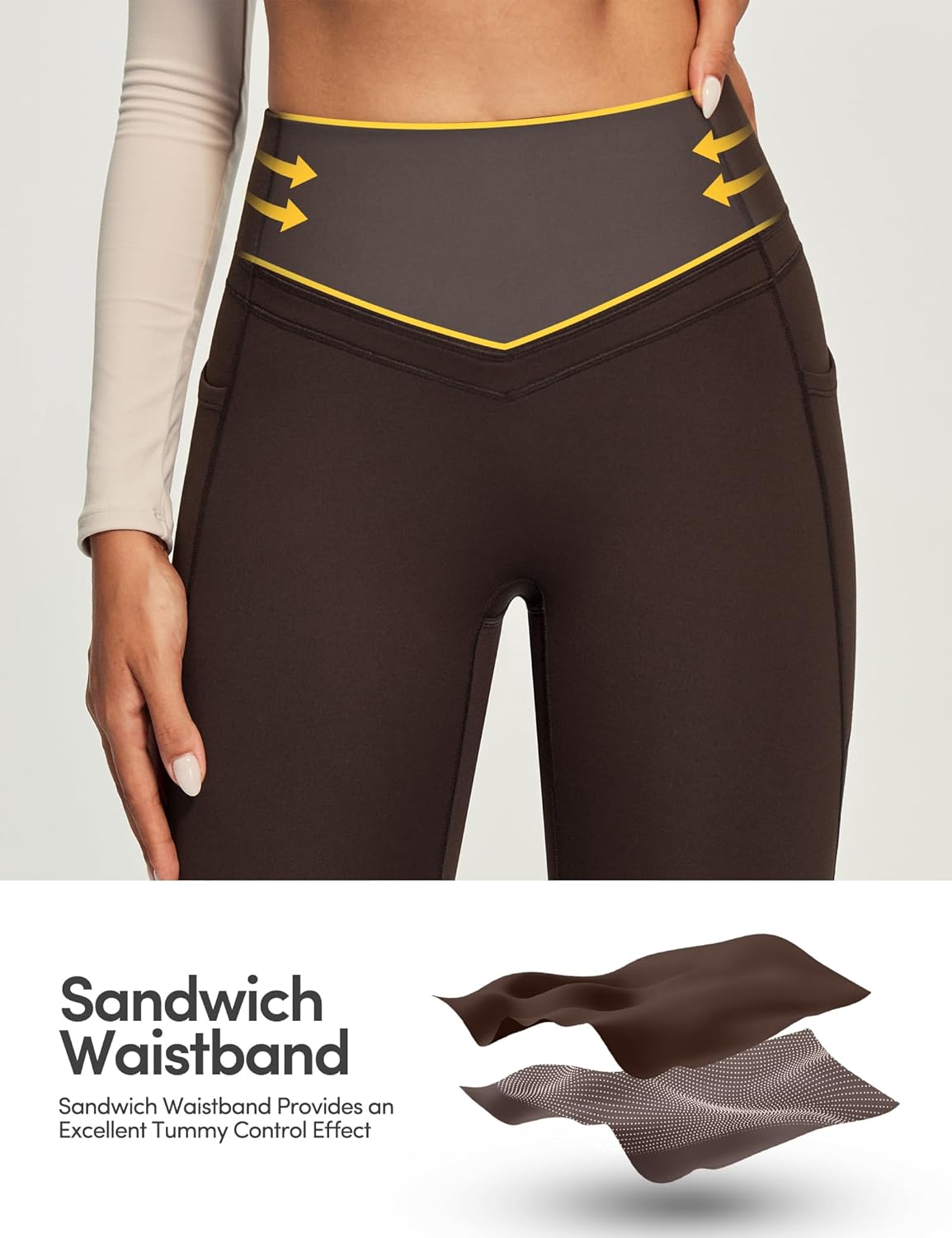 IUGA Compression Fleece Lined Leggings Women No Front Seam Thermal Leggings for Women Tummy Control High Waist Yoga Pants - Image 5