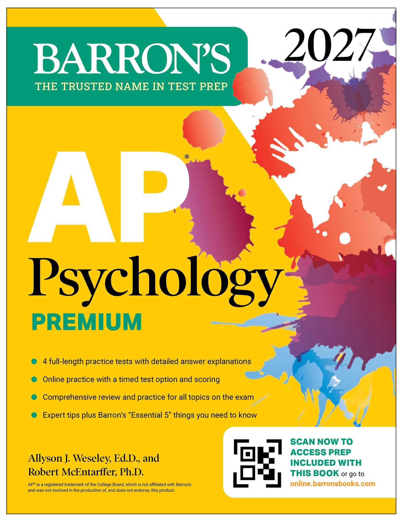 AP Psychology Premium, 2027: Prep Book with 4 Practice Tests + Comprehensive Review + Online Practice (Barron's AP Prep)