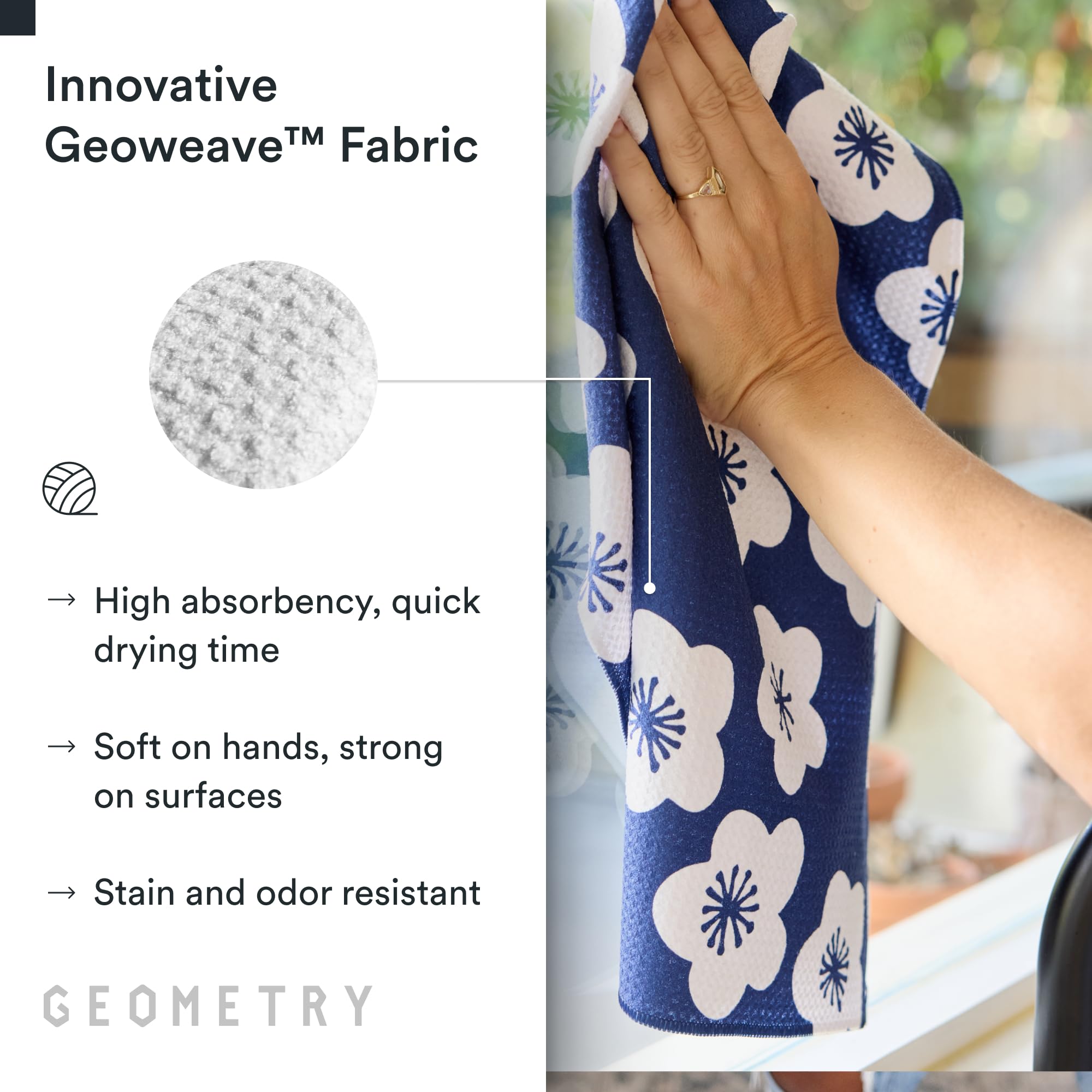 GEOMETRY Strofinaccio da cucina – Asciugamani in microfibra ad asciugatura rapida per asciugare la cucina – Asciugamani ad asciugatura rapida di alta qualità – Ogni domenica + ogni livello (set da 2