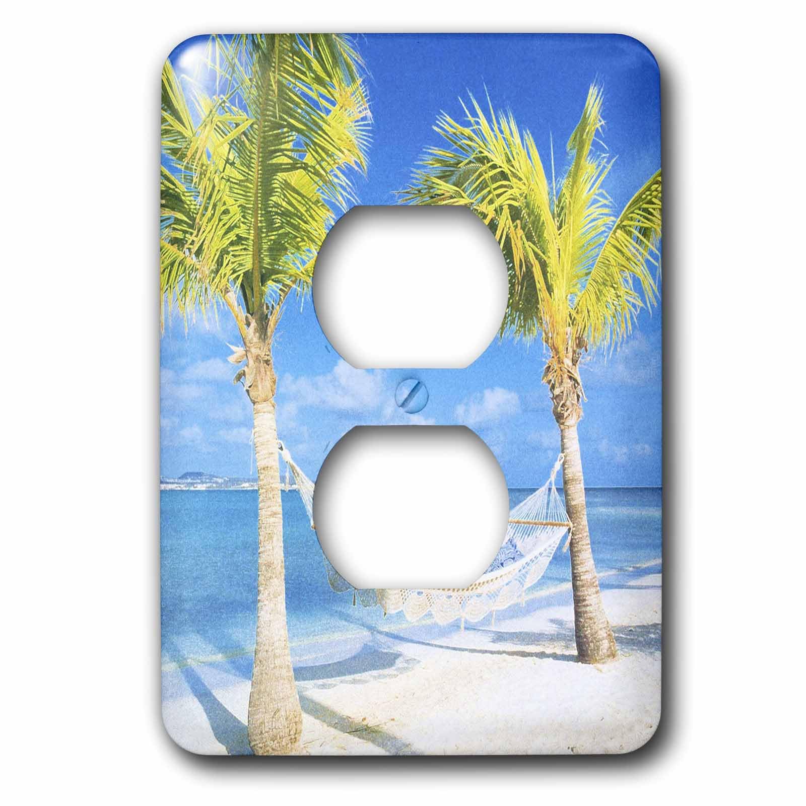 Palmiers et hamac pour masquer un interrupteur ocean colore