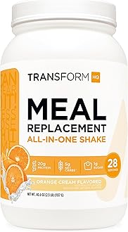 Meal Replacement Shake Powder 28 Servings (Orange Cream) - Gluten Free, Non-GMO