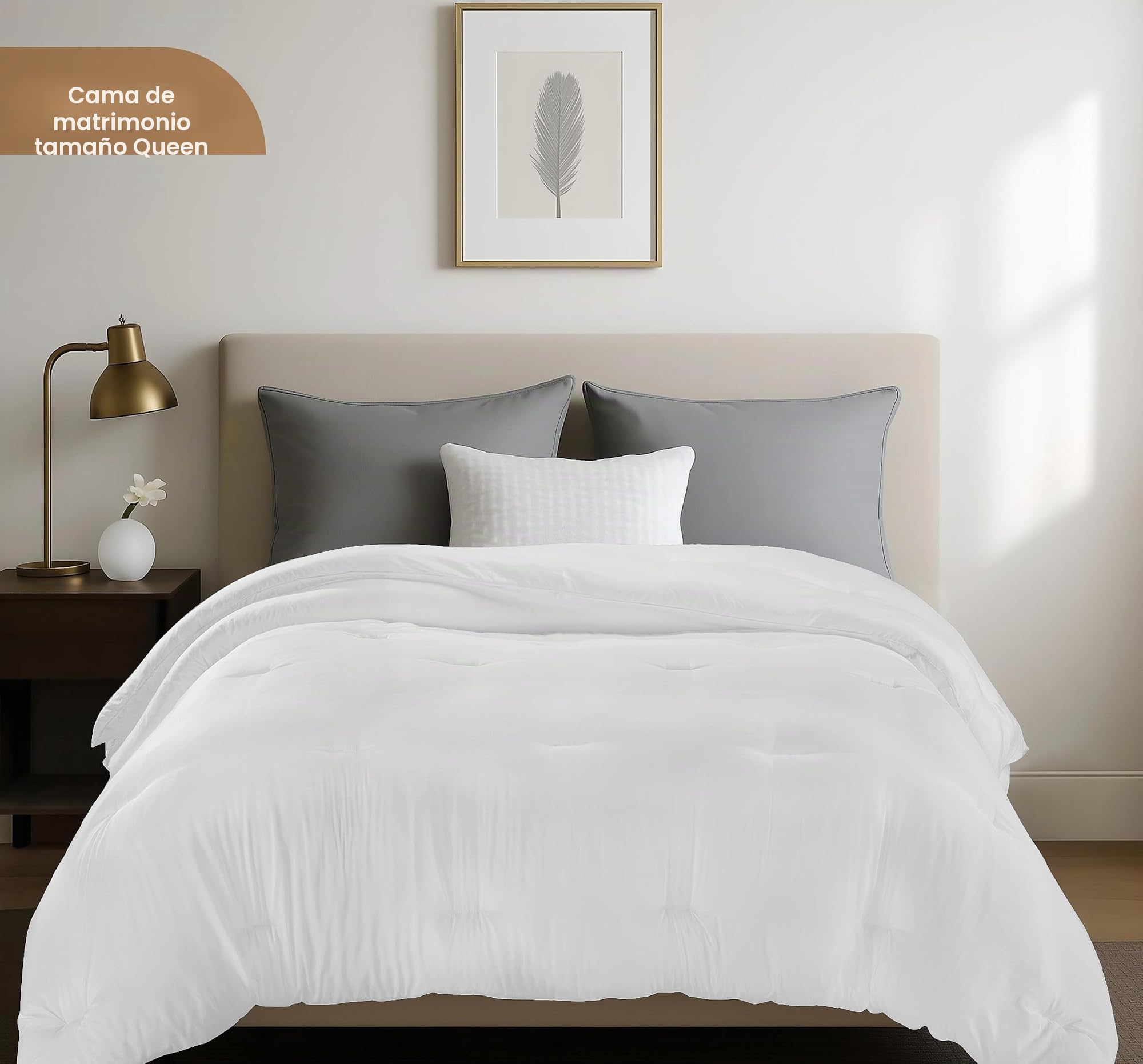 Utopia Bedding - Edredón para Todas Las Estaciones, Relleno de Microfibra de Felpa de 250 g/m², Relleno de edredón Acolchado con pestañas de Esquina, Colcha con Bordes cosidos