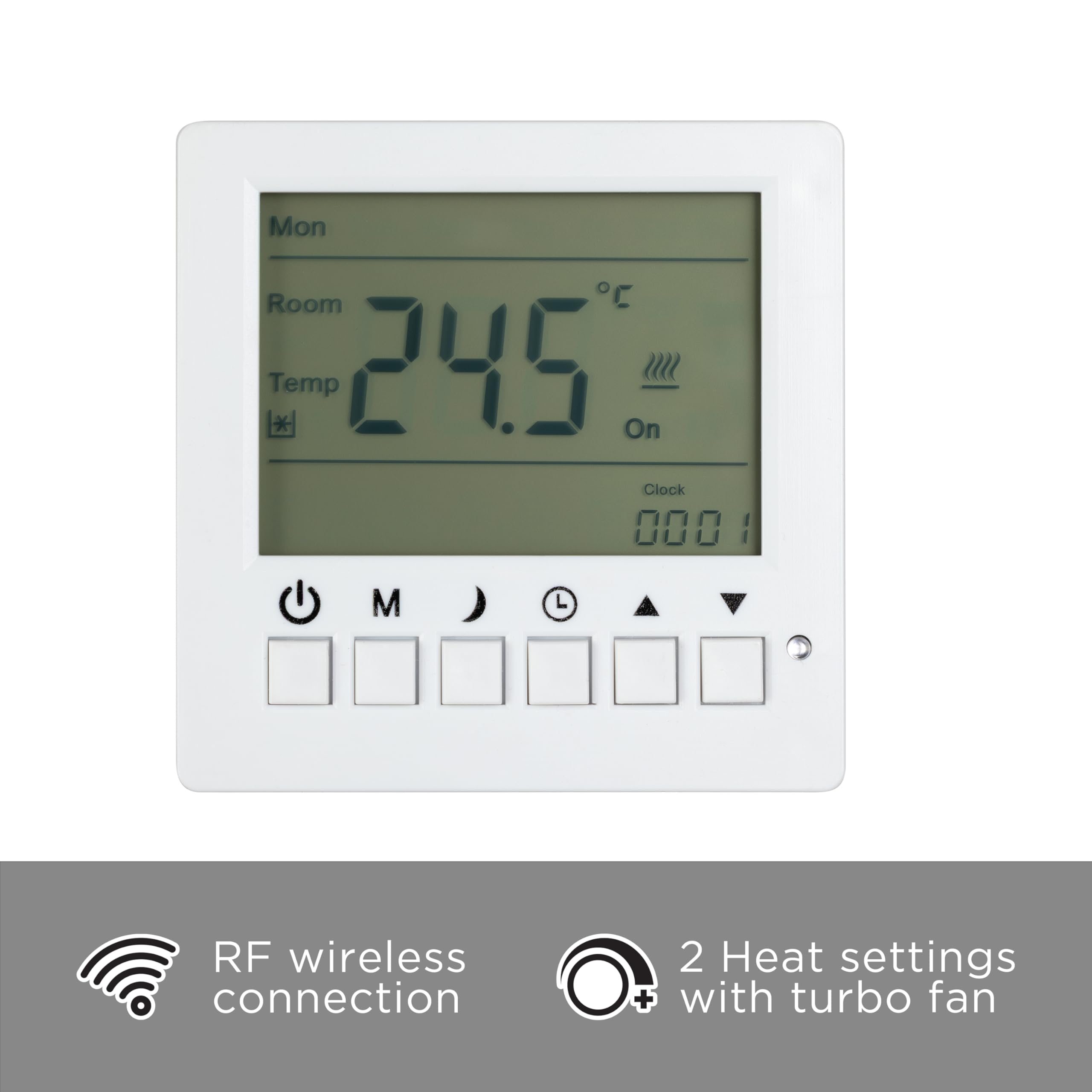 TCP Calentador de cortina de aire de 3 kW, ventilador de puerta con 2 ajustes de calor y modo de refrigeración, termostato programable inalámbrico RF de 7 días, sobrecalentamiento de seguridad y