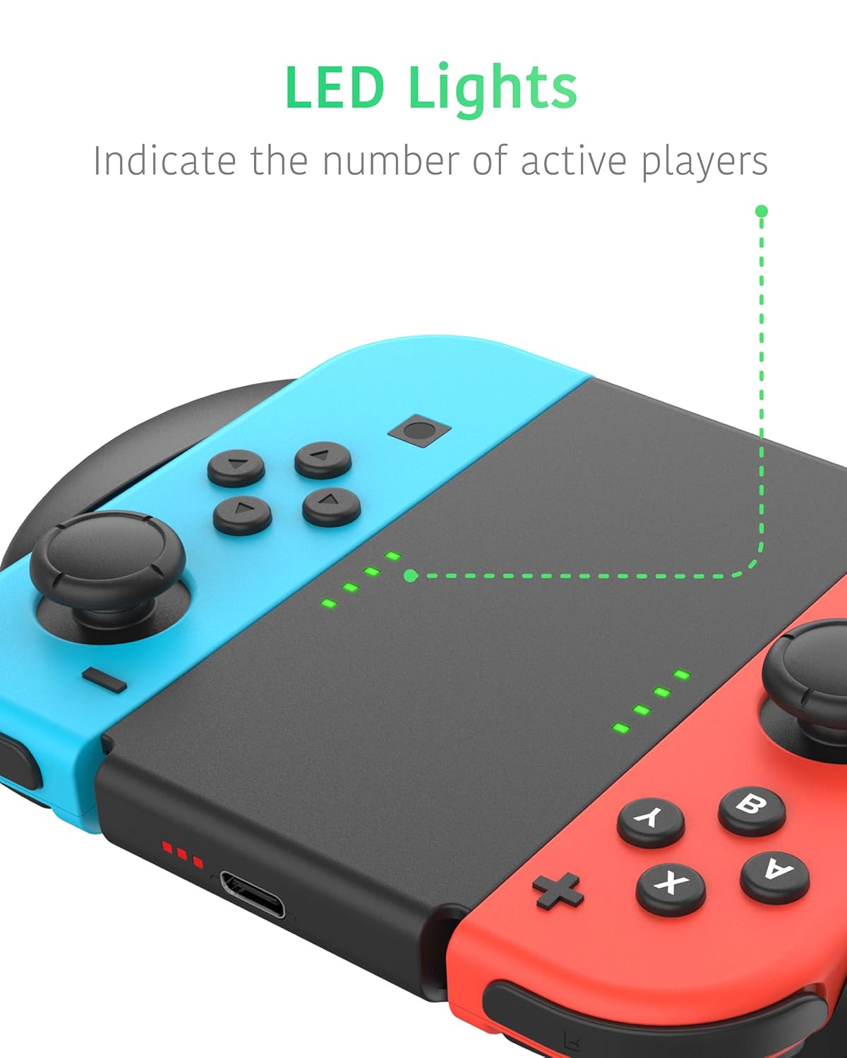 TALK WORKS 2-in-1 Dual Grip Joycon Charging Controller for Nintendo Switch - Comfort Grip Left/Right Joycons Charger Wireless Remote or Single Joy-Con Grip Option : Everything Else