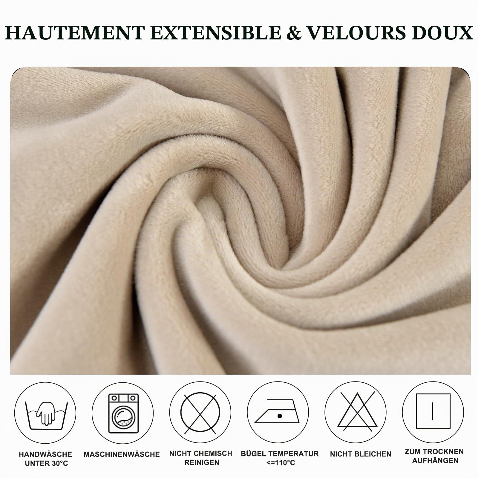 Alishomtll Lot de 6 housses de chaise XL universelles extensibles en velours pour chaises basculantes, grandes chaises de salle à manger - Lavables - Protection pour cuisine, banquet, mariage, fête