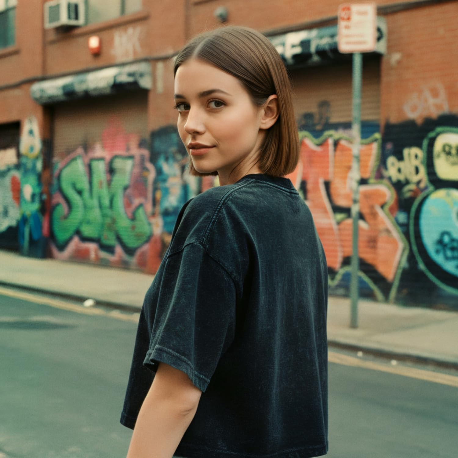 Womens Oversized Vintage T Shirts Casual Cropped Tees Short Sleeve Cotton Acid Wash Tops Workout Boyfriend Short Sleeve Tops - Image 4