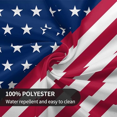 Miniatura 3 de Mantel patriótico de bandera estadounidense, mantel redondo de 60 pulgadas, lavable, reutilizable, 4 de julio, mantel para el hogar, vacaciones,