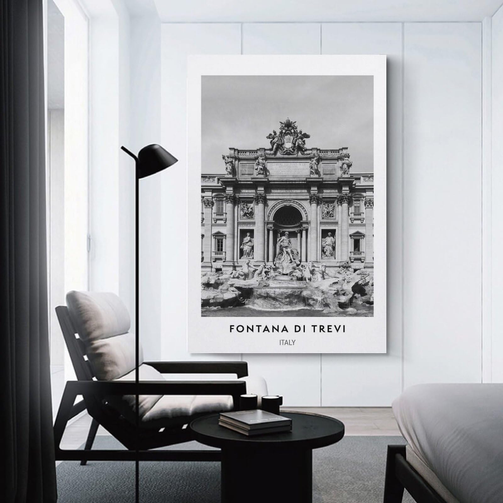 Junmoney Trevi Fountain, Rome Hanging Wall Art 16x24inch(40x60cm), for Bedroom Walls, Guest Spaces Or Lounges, Home Artwork with A Soft Interior Feel