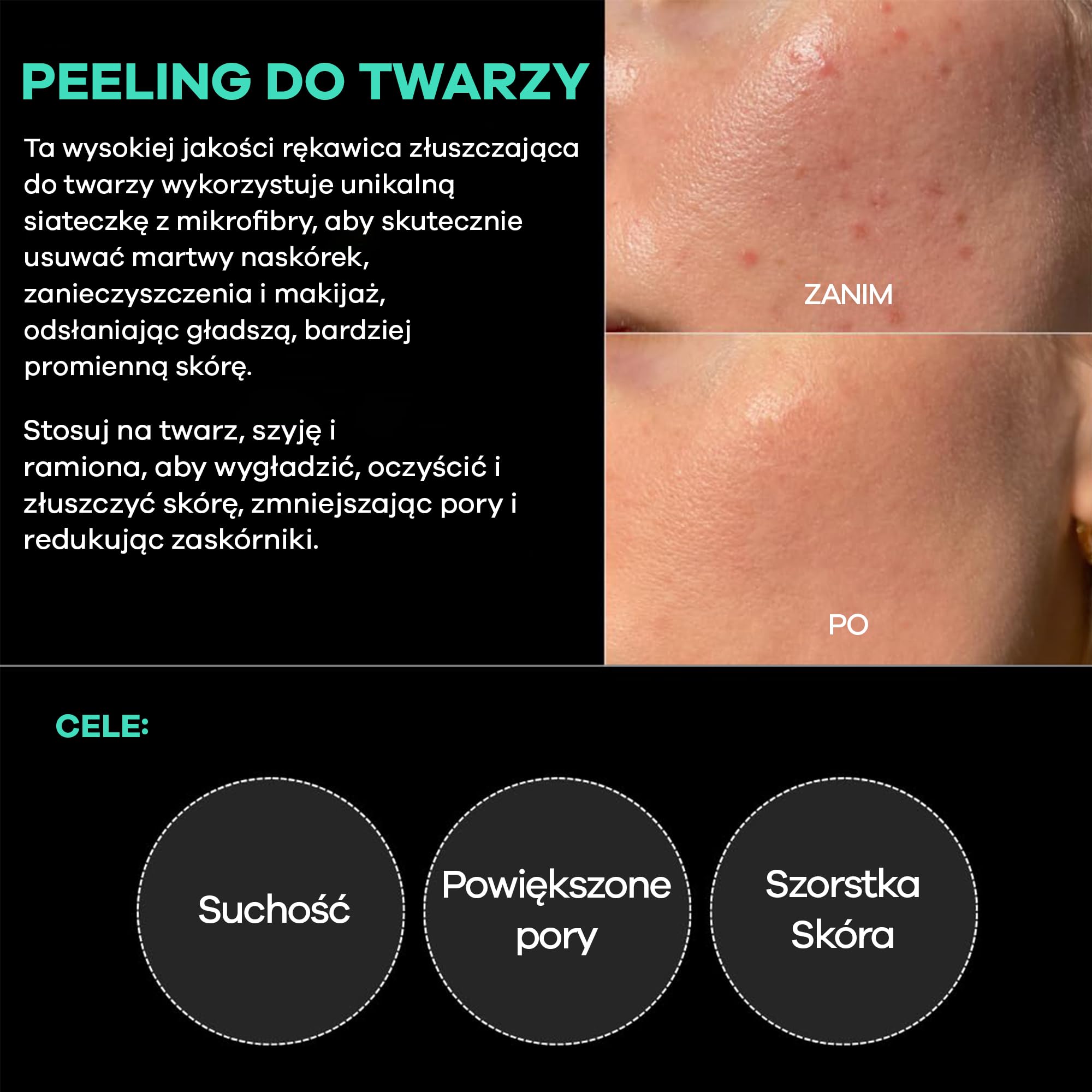 Dermasuri – Rękawica Złuszczająca do Twarzy – Koreański Peeling na Mokro i Sucho – Usuwa Martwy Naskórek i Zanieczyszczenia – Dla Wszystkich Typów Skóry – Prezent Spa Kobiety Mężczyźni – 1 Sztuka