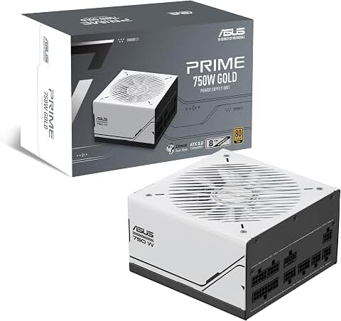 ASUS Prime AP-750G – Bloc d'alimentation PC (750 Watt, 80 Plus Gold, ATX 3.1 Compatible, PCIE 5.1, Ventilateur Double roulement à Billes)