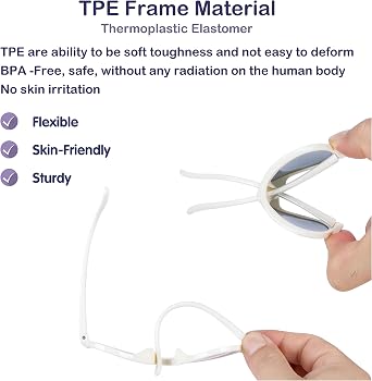 Polarized Baby Toddler Kids Sunglasses with Adjustable Strap | Flexible Round Frame, For Newborn Infant Kids Boy Girl Age 0-2 & 2-6 Years Old