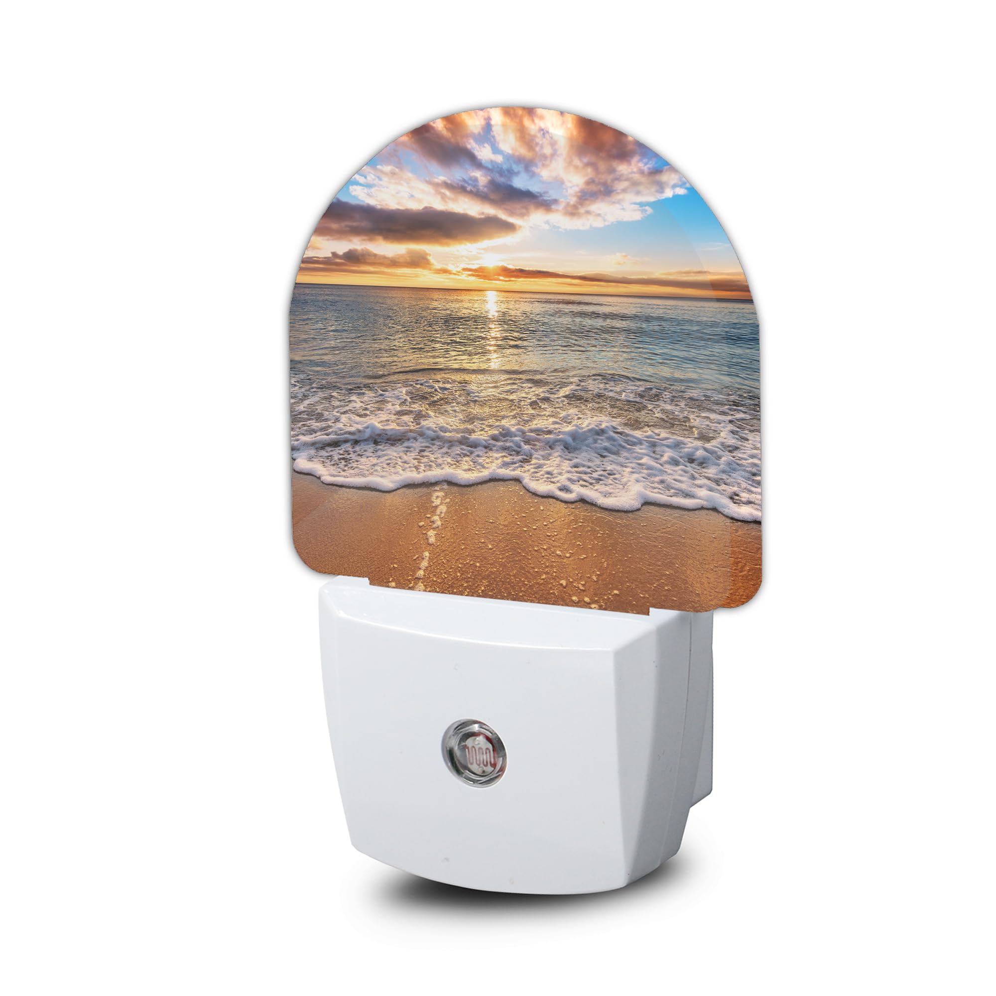 ZTHLL Ocean Beach at Sunrise Night Light, Night Light Plug into Wall with Dusk to Dawn Sensor, LED Lamp Energy Saving Lights for Men Women Boys Girls,
