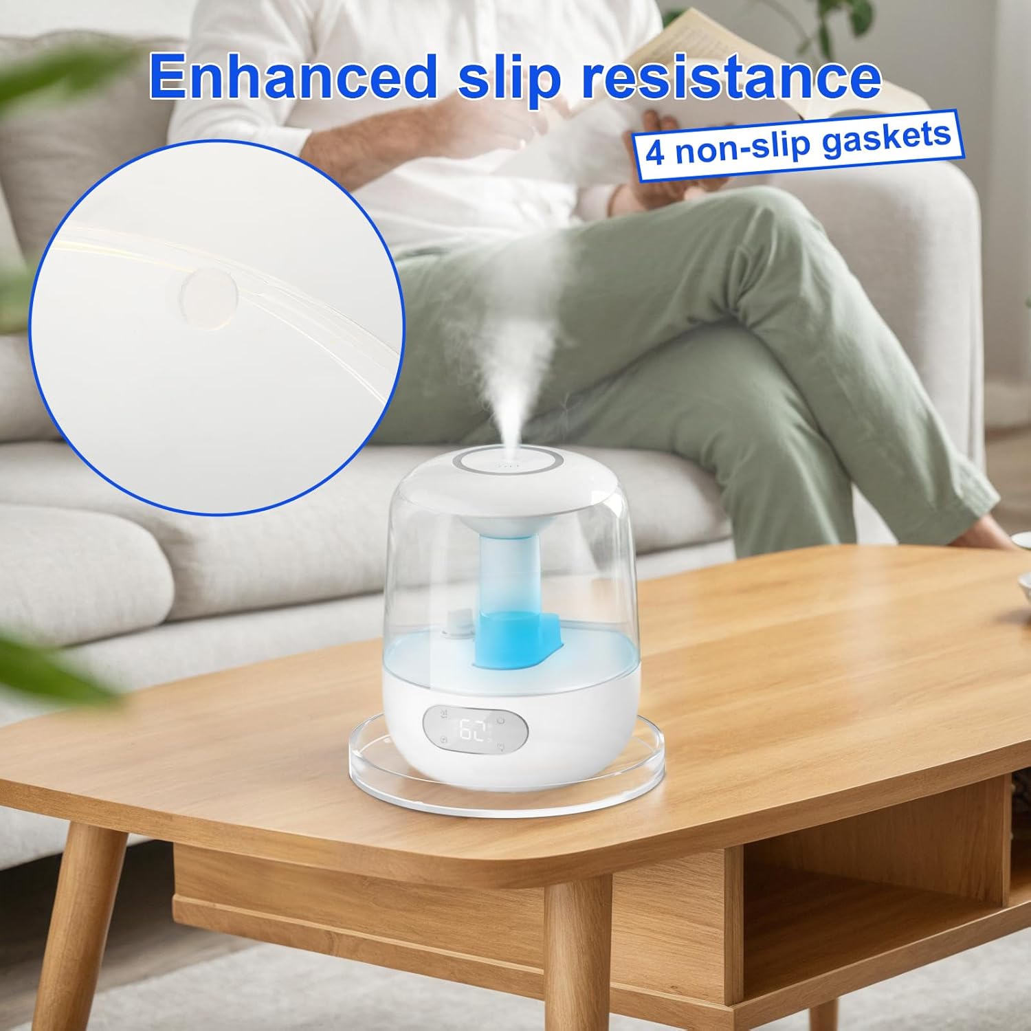 Acrylic Humidifiers Tray for Dreo 3L Top Fill 30H Humidifiers Tank, Leak-Proof Tray for LEVOIT Air Purifier Core 200S-P, Moisture-Proof Humidifier Tray Floor（Not Include Humidifier） (Clear, 3L)