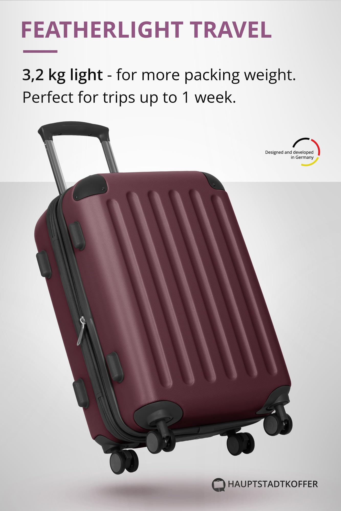 HAUPTSTADTKOFFER - Spree - Maleta rígida, Trolley expandible, Equipaje de Viaje, 4 Ruedas Dobles, TSA, 65 cm, 74 litros, Champán — view 475