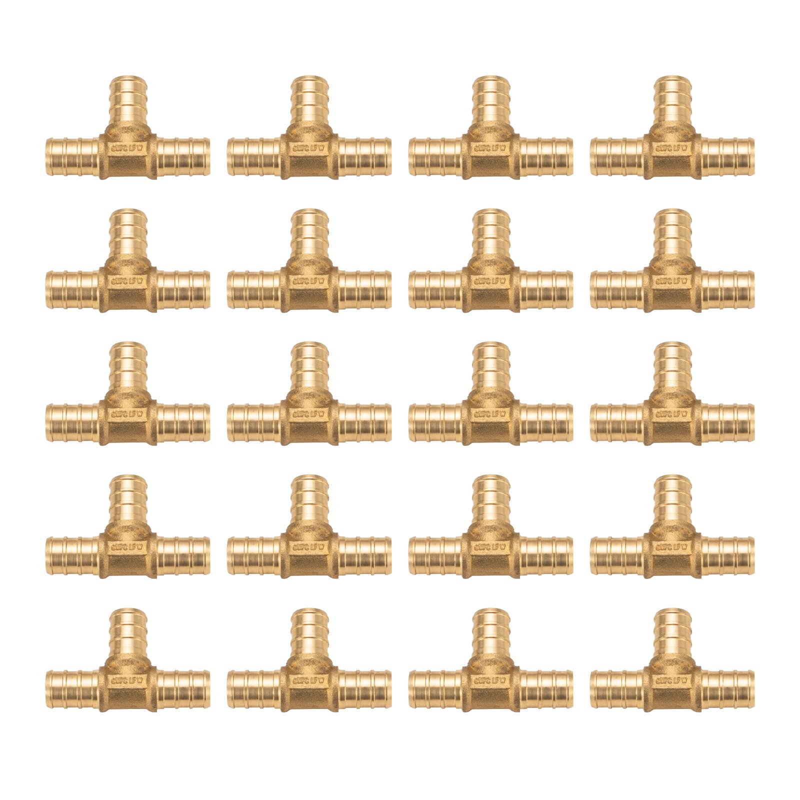 (20 unidades) 1/2 pulgada PEX Tee F1807, accesorio de crimpado de latón LF para tubo PEX-b