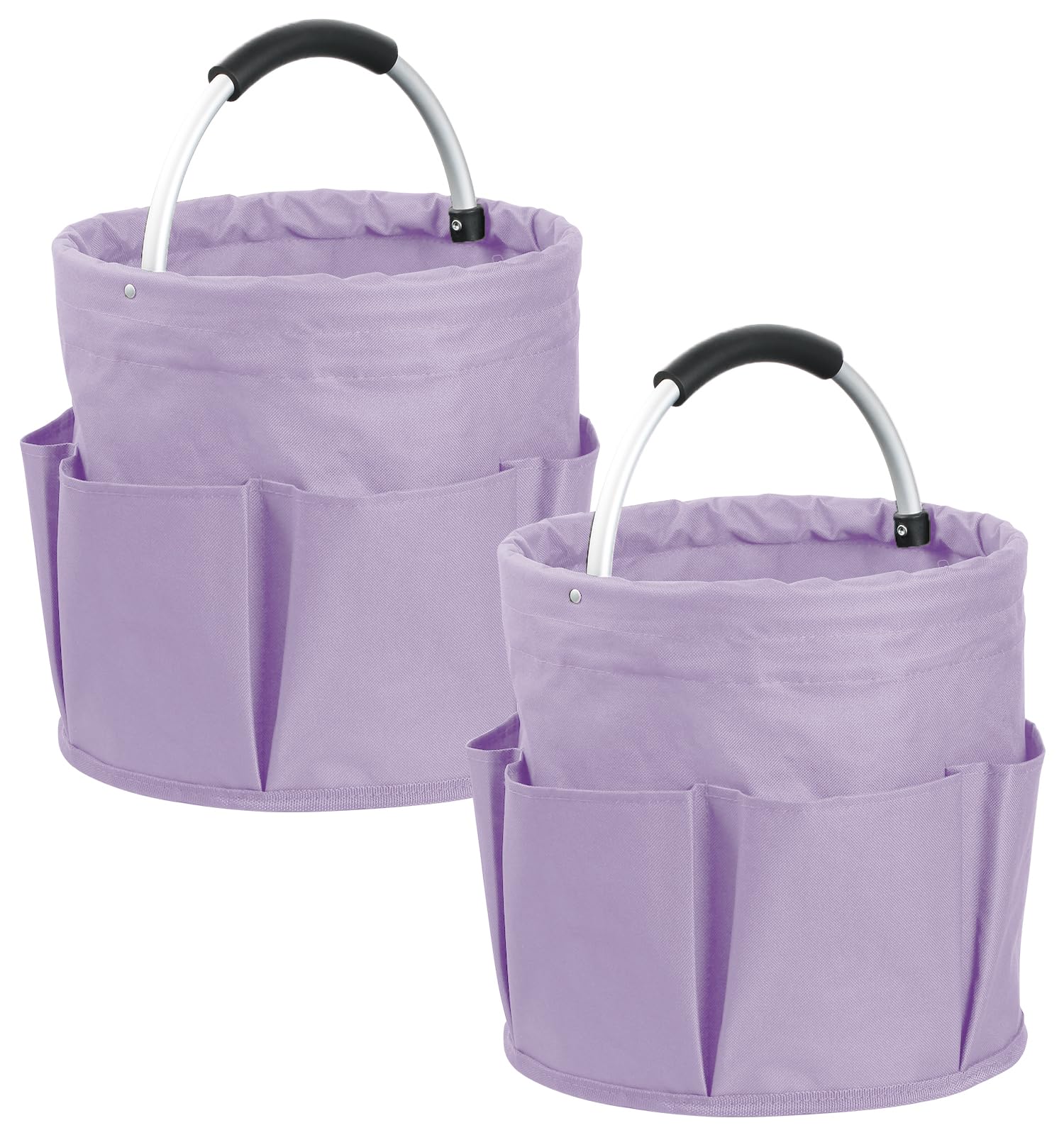 2Pcs 17L Collapsible Cleaning Supplies Caddy with Handle for Travel, Purple